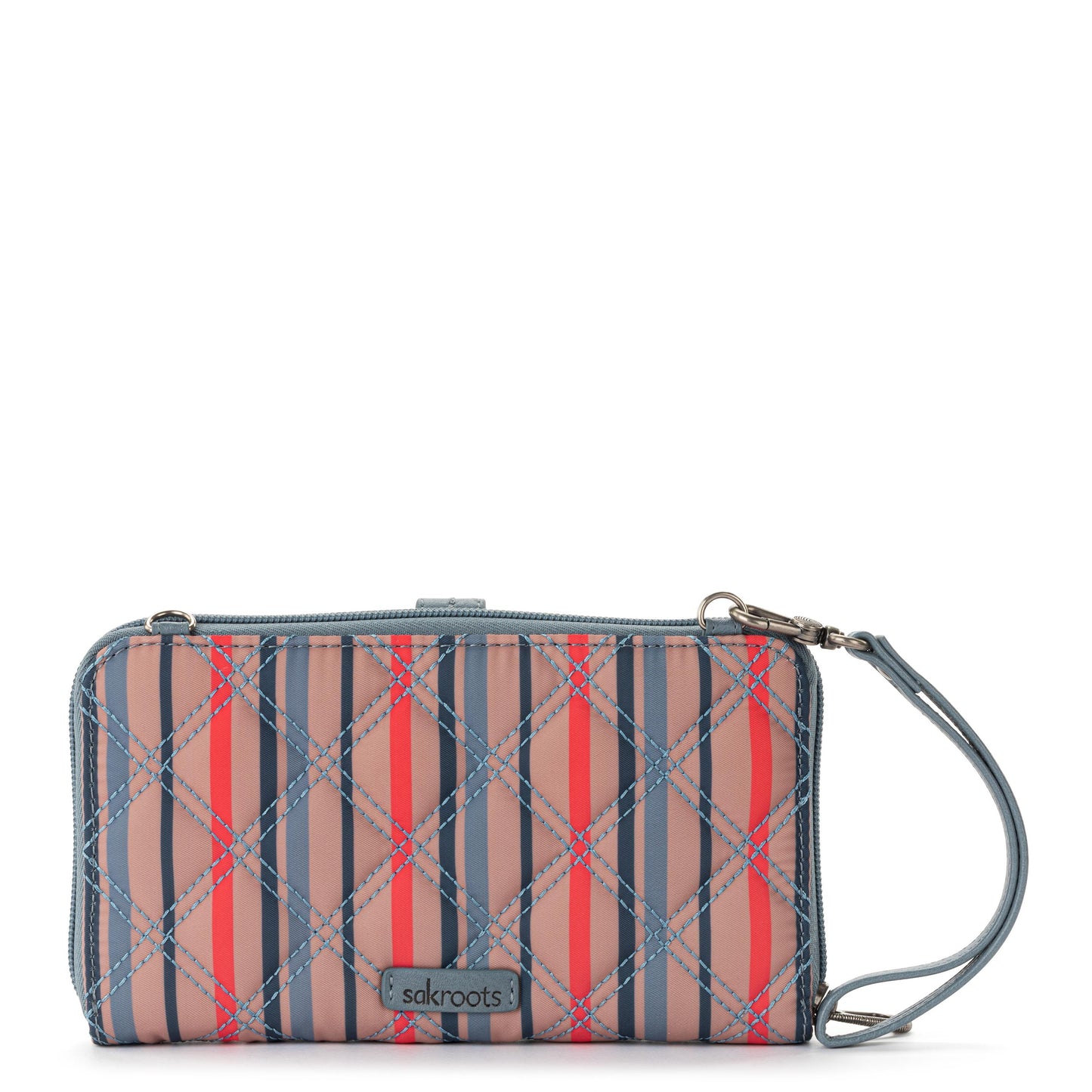 Sakroots Large Smartphone Crossbody EcoTwill - |Vintage Multi Stripe Diamond Quilted|