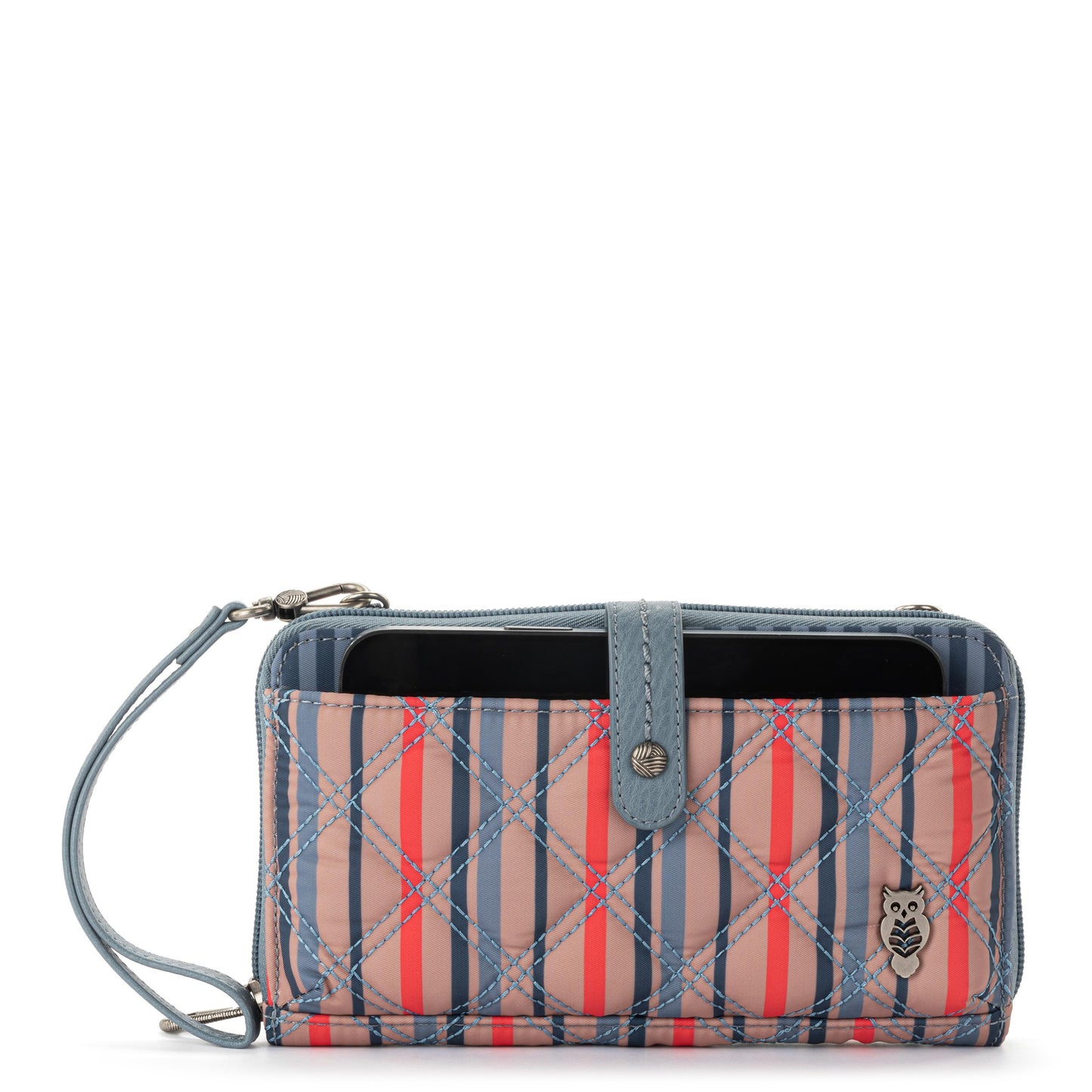 Sakroots Large Smartphone Crossbody EcoTwill - |Vintage Multi Stripe Diamond Quilted|