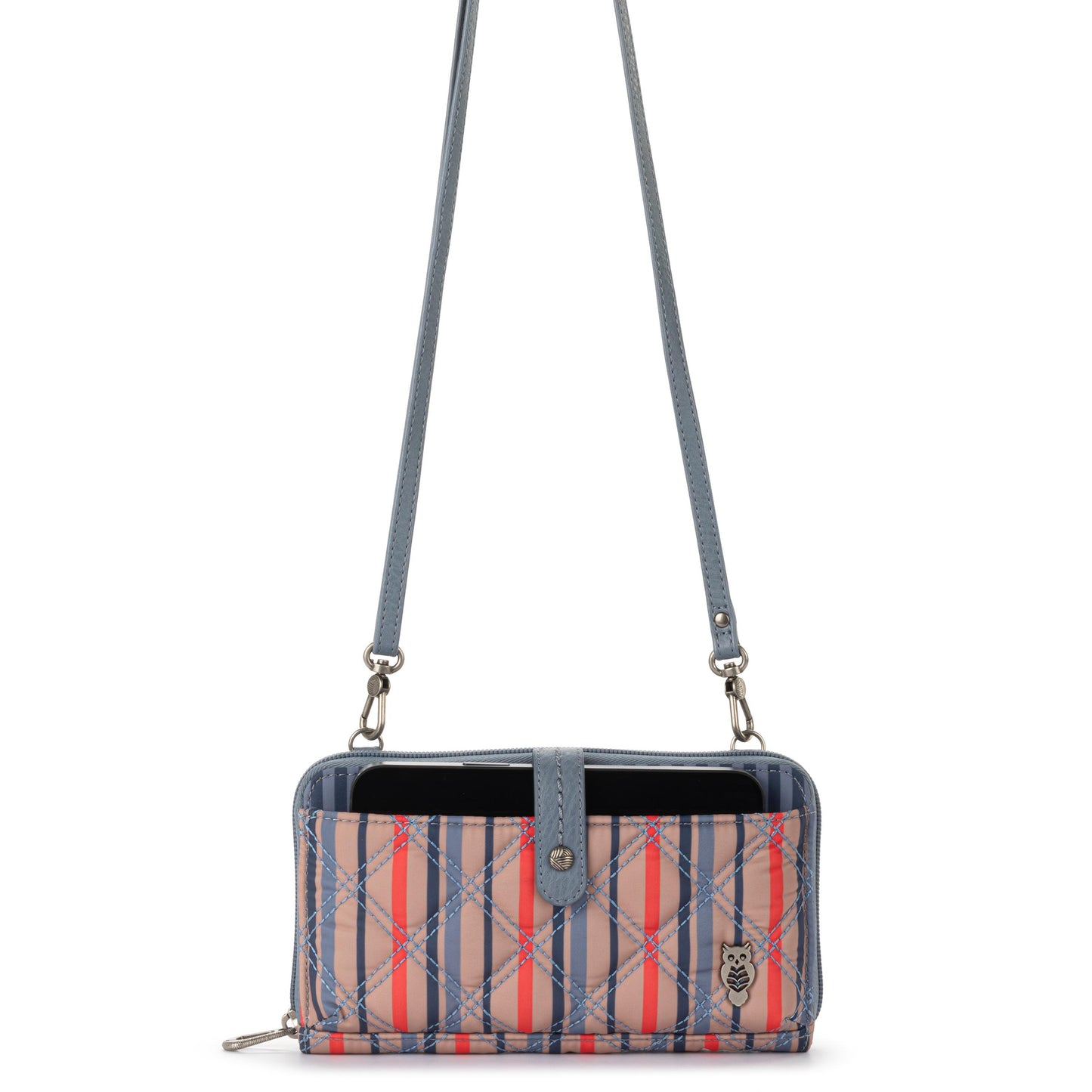 Sakroots Large Smartphone Crossbody EcoTwill - |Vintage Multi Stripe Diamond Quilted|