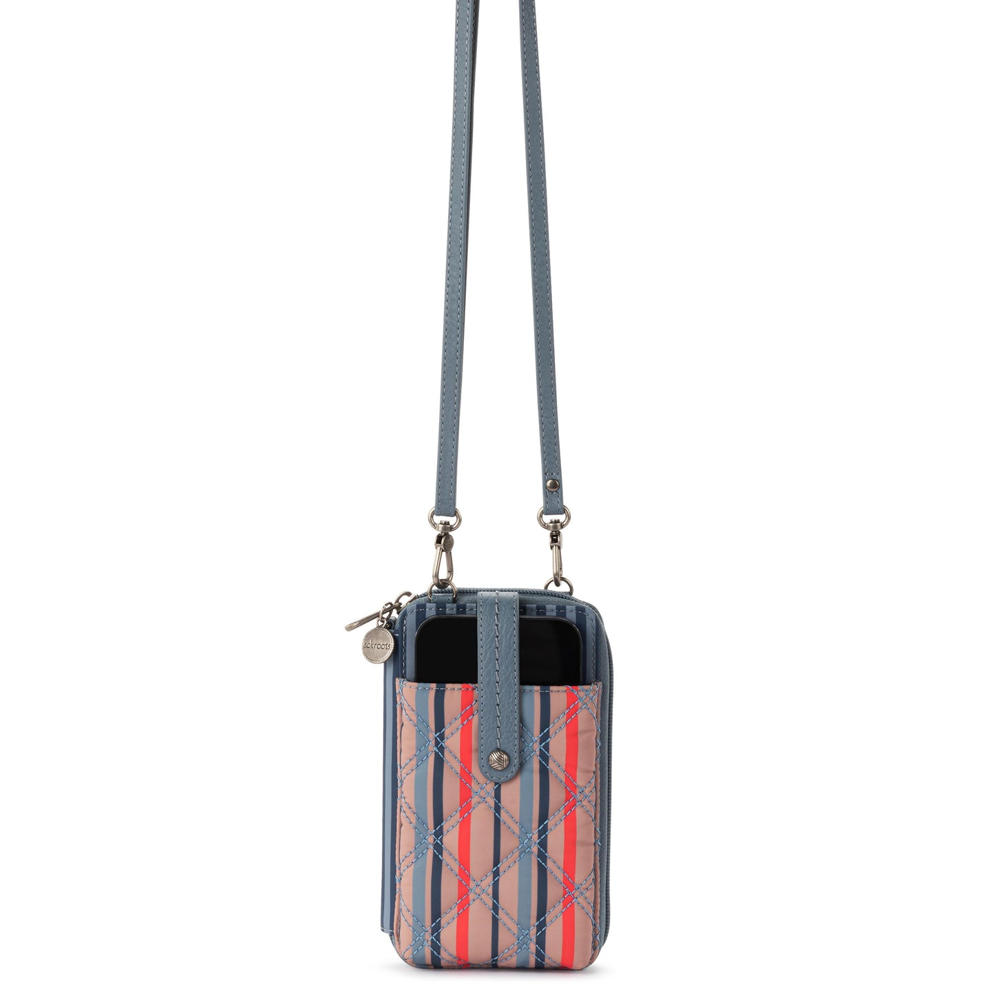 Sakroots Salinas Smartphone Crossbody EcoTwill - |Vintage Multi Stripe Diamond Quilted|