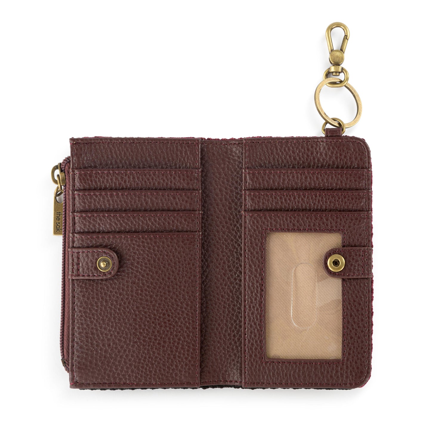 The Sak Encino Essential Wallet Crochet - Black Cherry Stripe