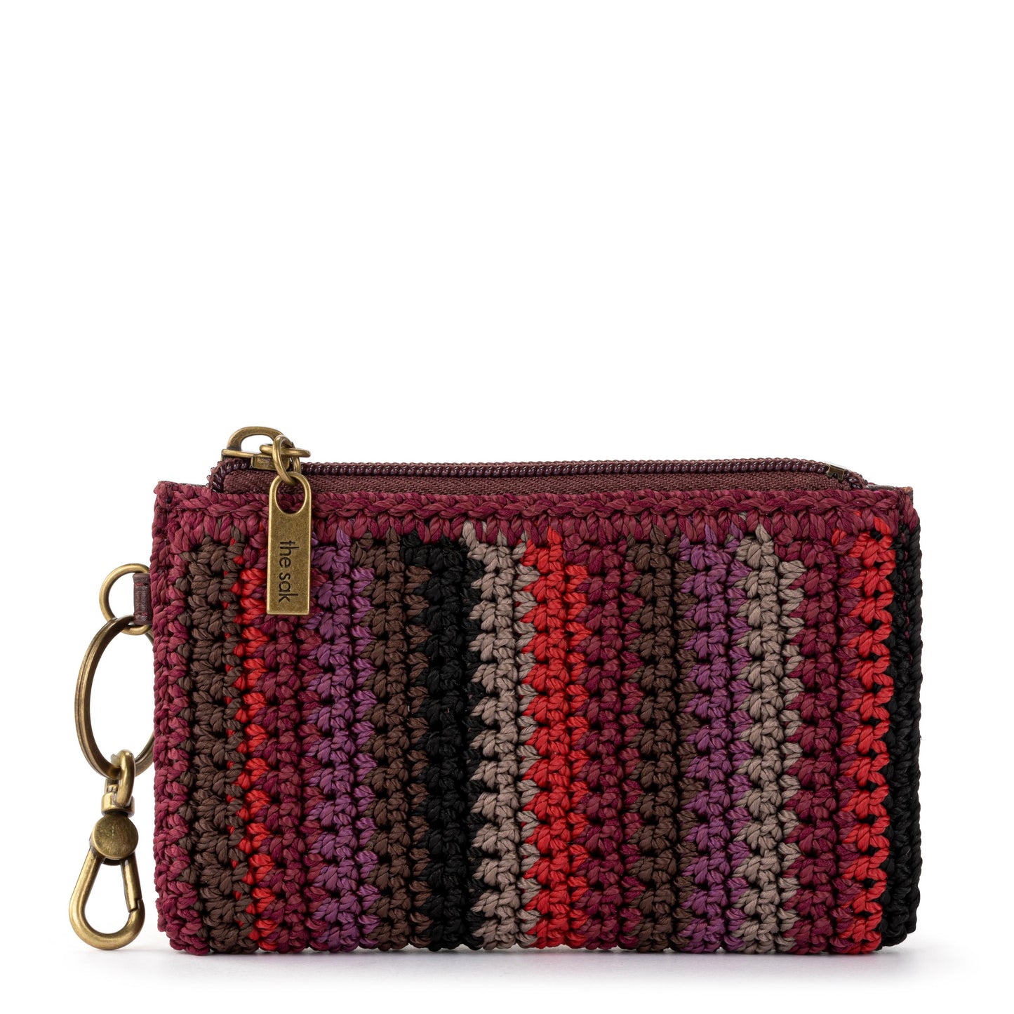The Sak Encino Essential Wallet Crochet - Black Cherry Stripe