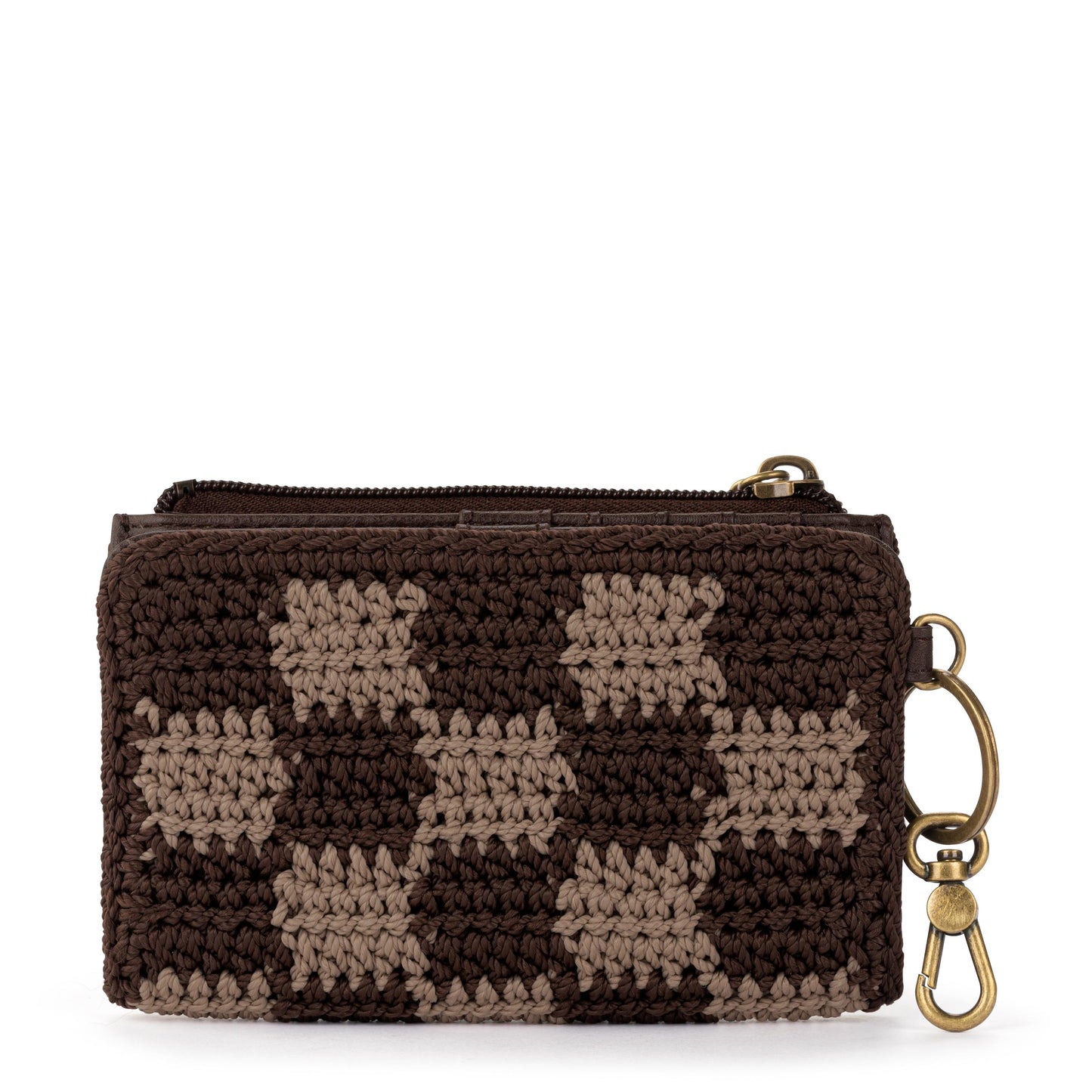 The Sak Encino Essential Wallet Crochet - Brown Check