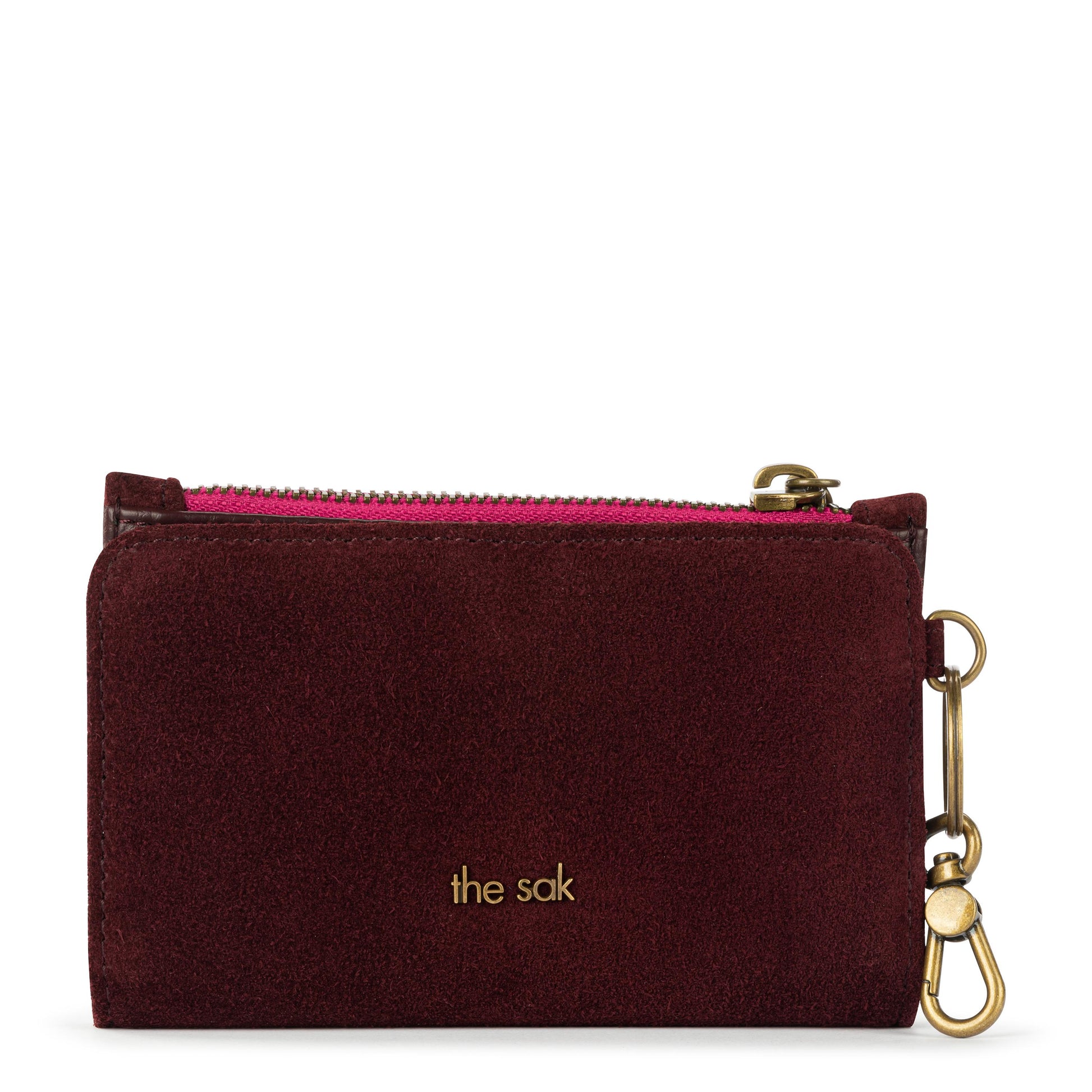 The Sak Encino Essential Wallet Leather - Black Cherry Suede