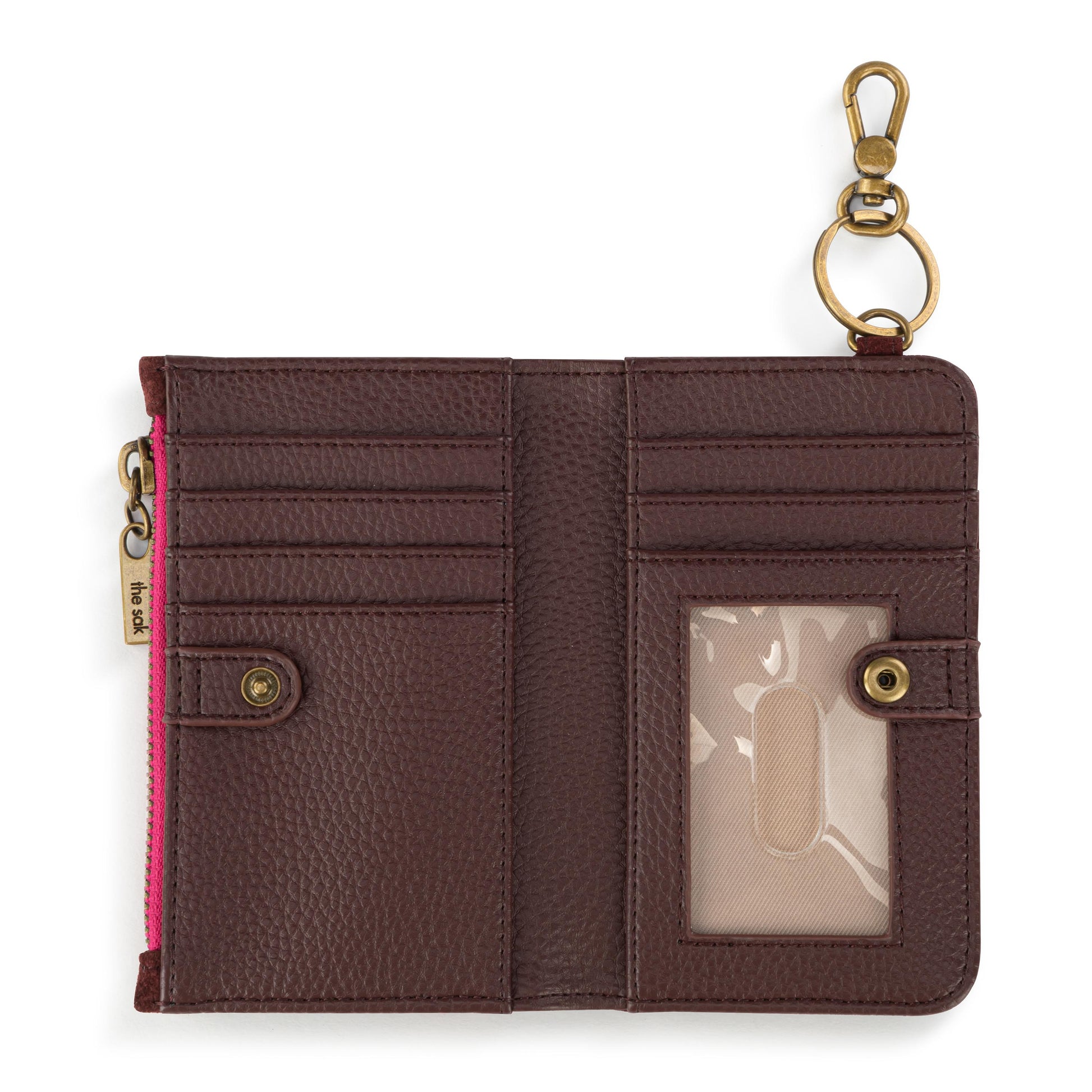 The Sak Encino Essential Wallet Leather - Black Cherry Suede
