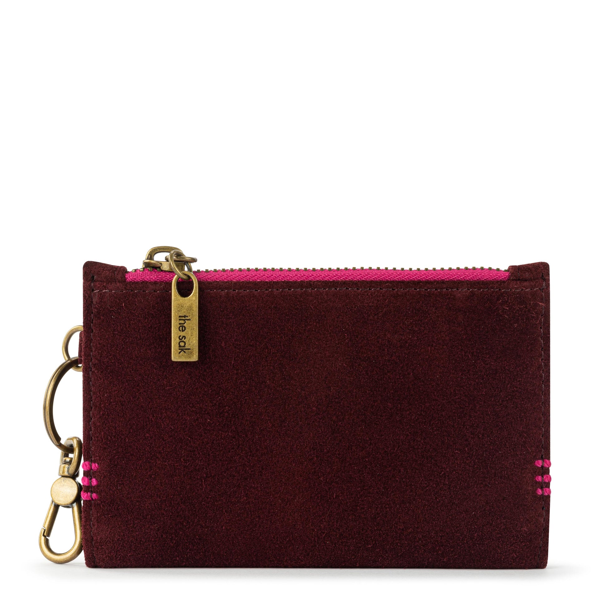 The Sak Encino Essential Wallet Leather - Black Cherry Suede
