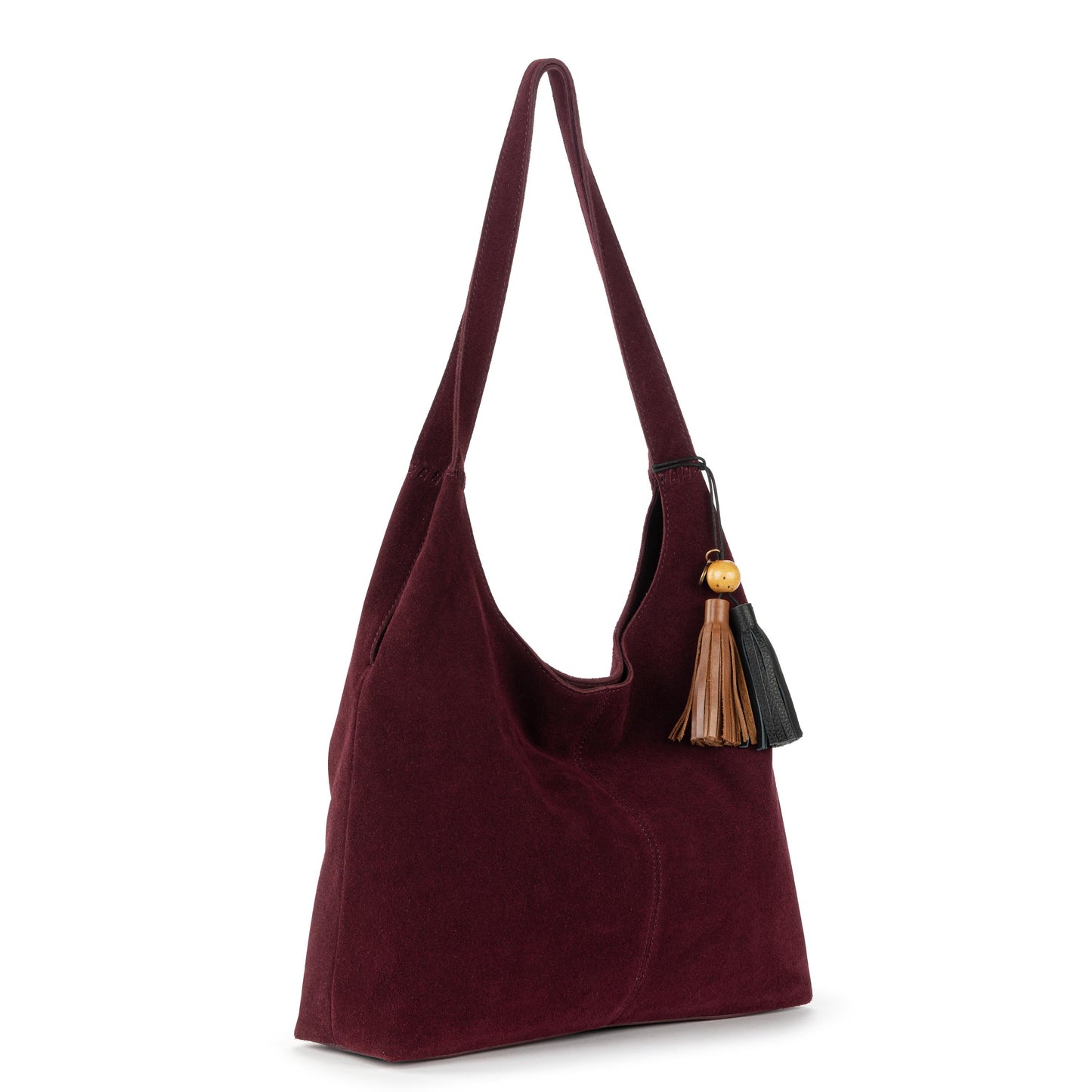 The Sak Huntley Hobo Leather - Black Cherry Suede