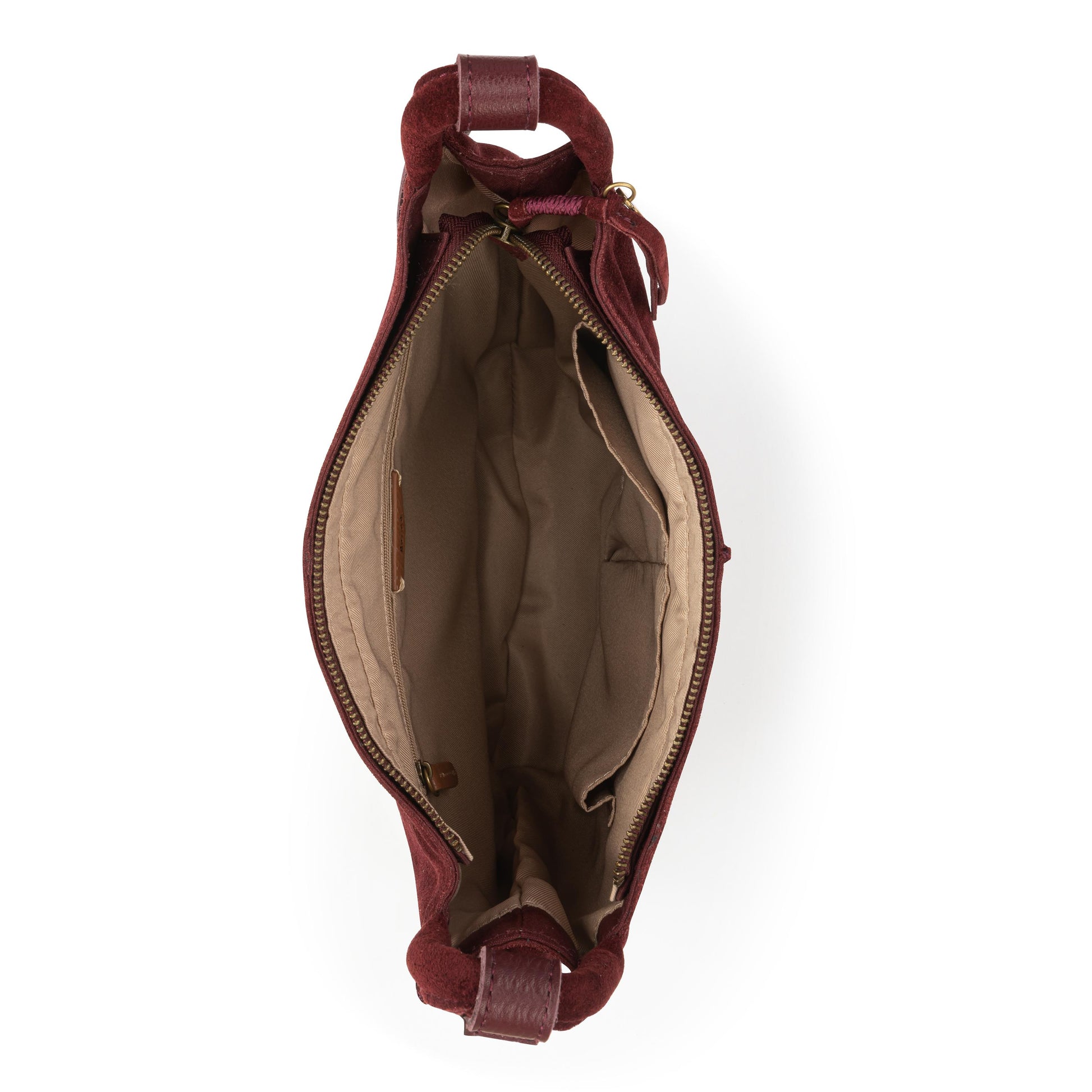 The Sak Los Feliz Slouchy Crossbody Leather - Black Cherry Suede