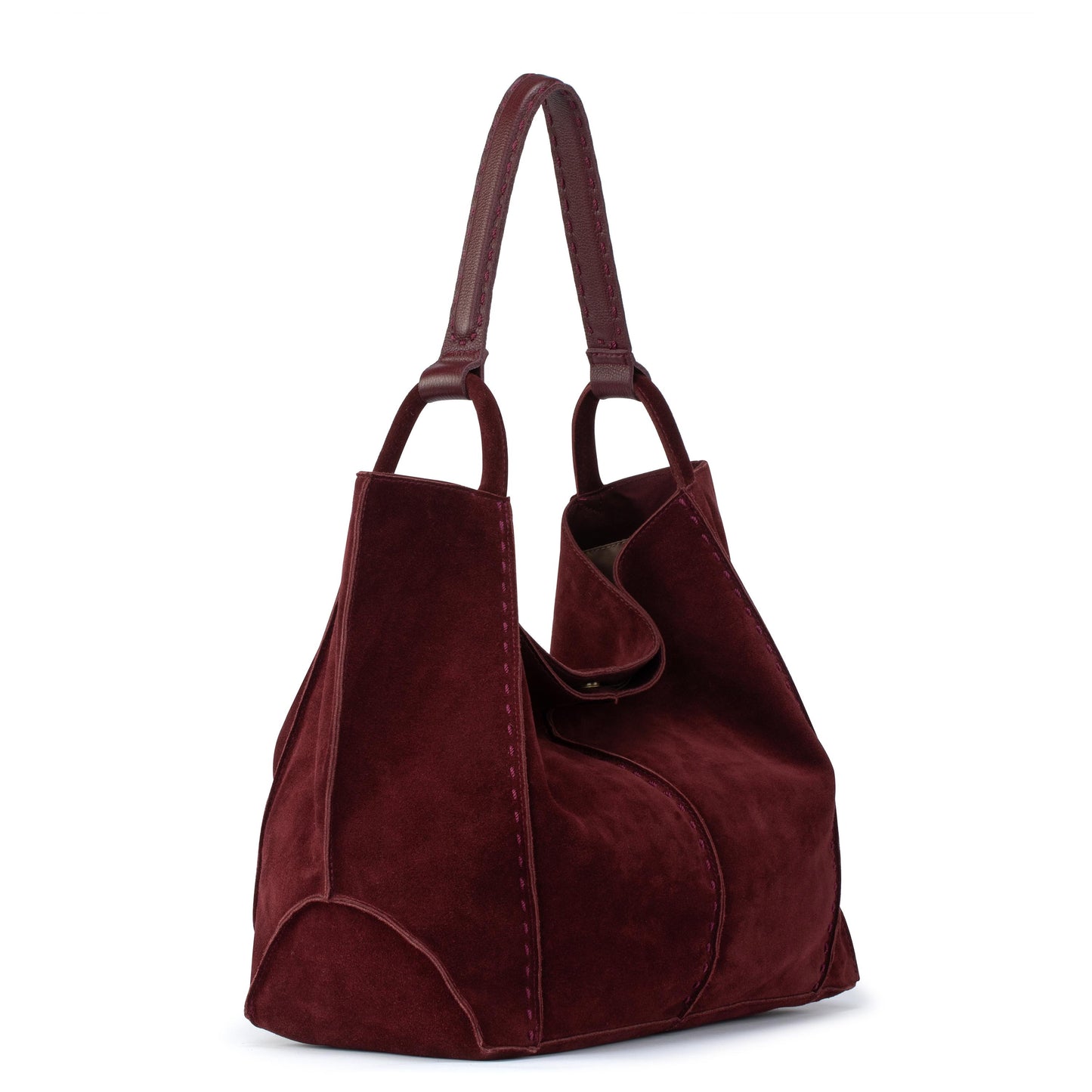 The Sak Los Feliz Slouchy Large Tote Leather - Black Cherry Suede