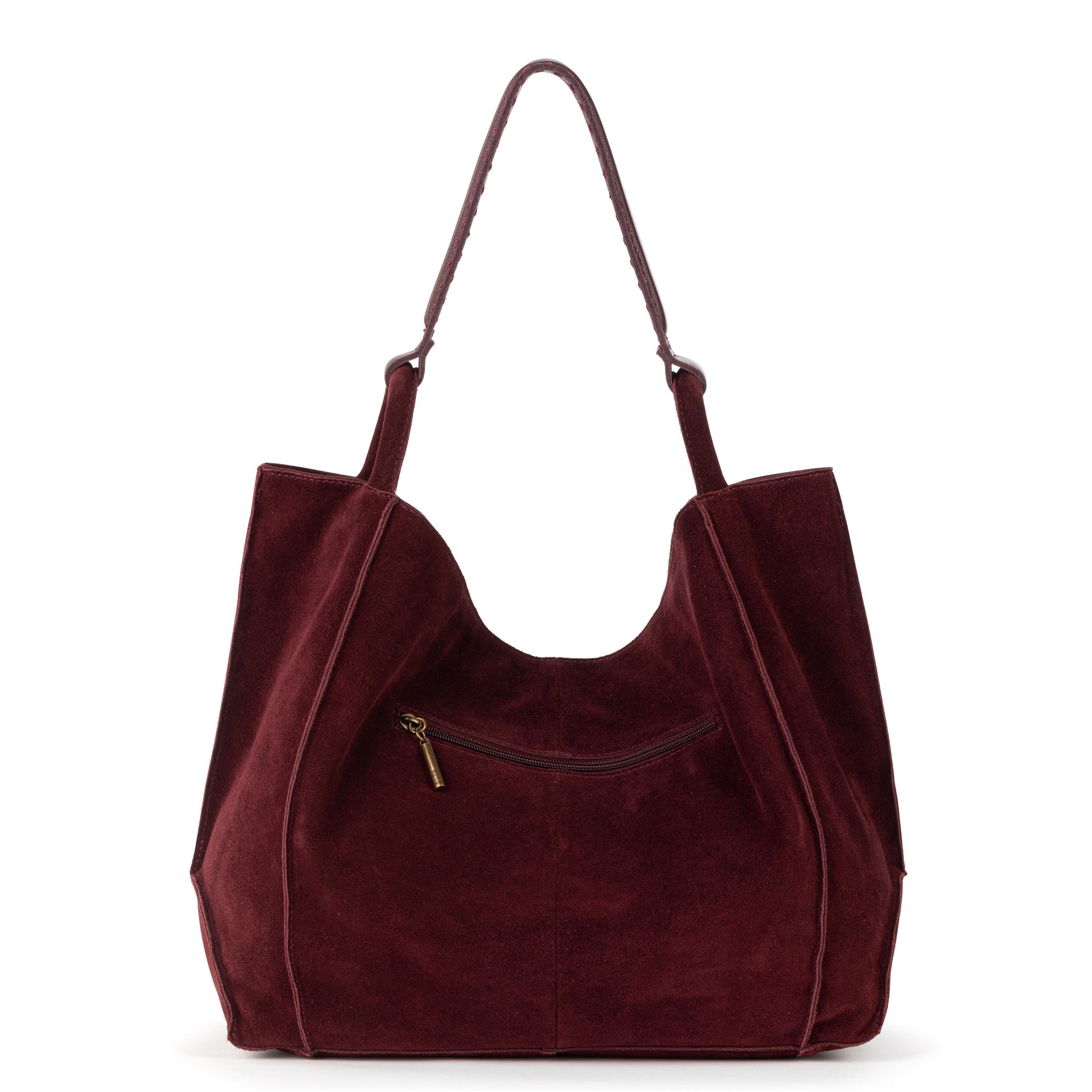 The Sak Los Feliz Slouchy Large Tote Leather - Black Cherry Suede