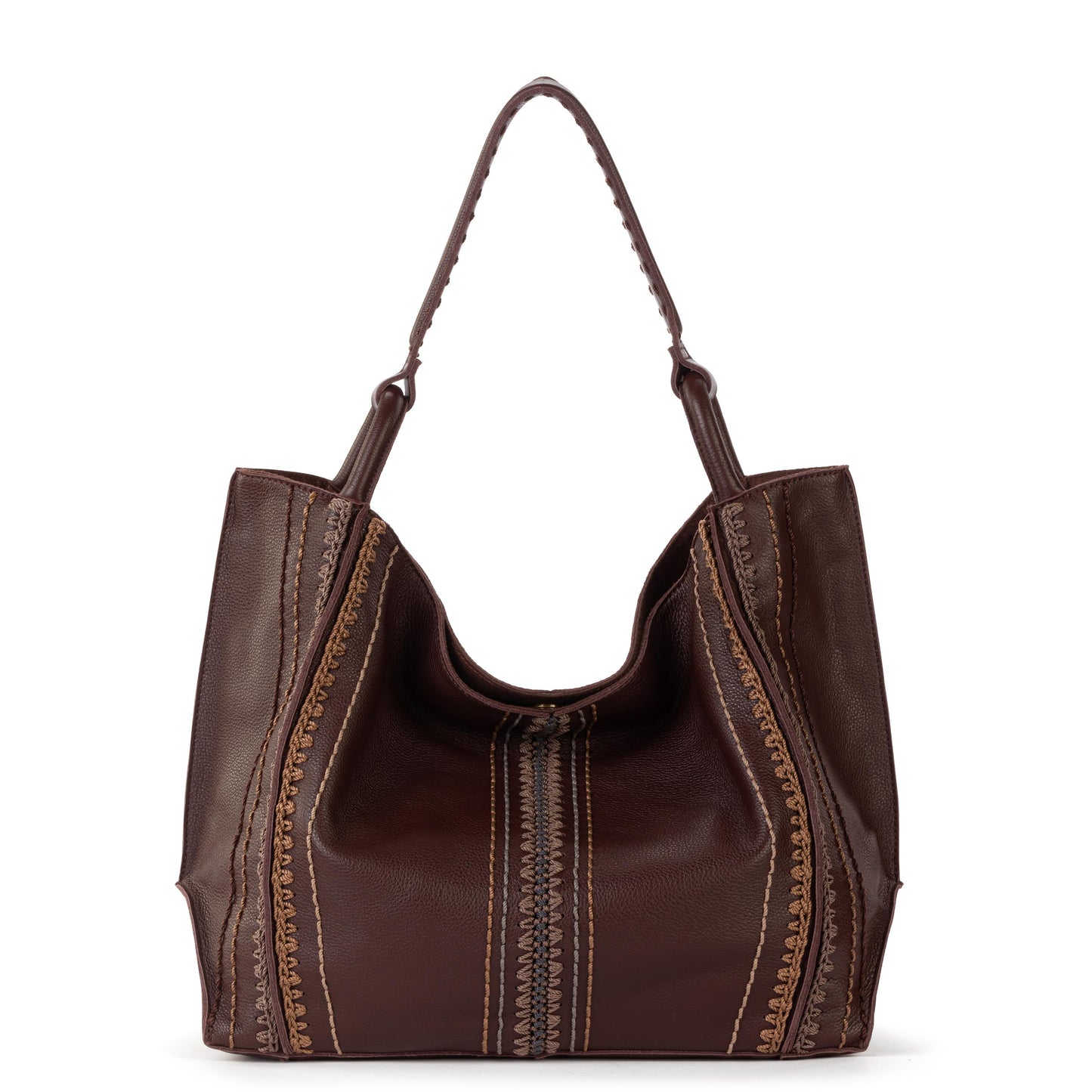 The Sak Los Feliz Slouchy Large Tote Leather - Mahogany Neutral Seminyak