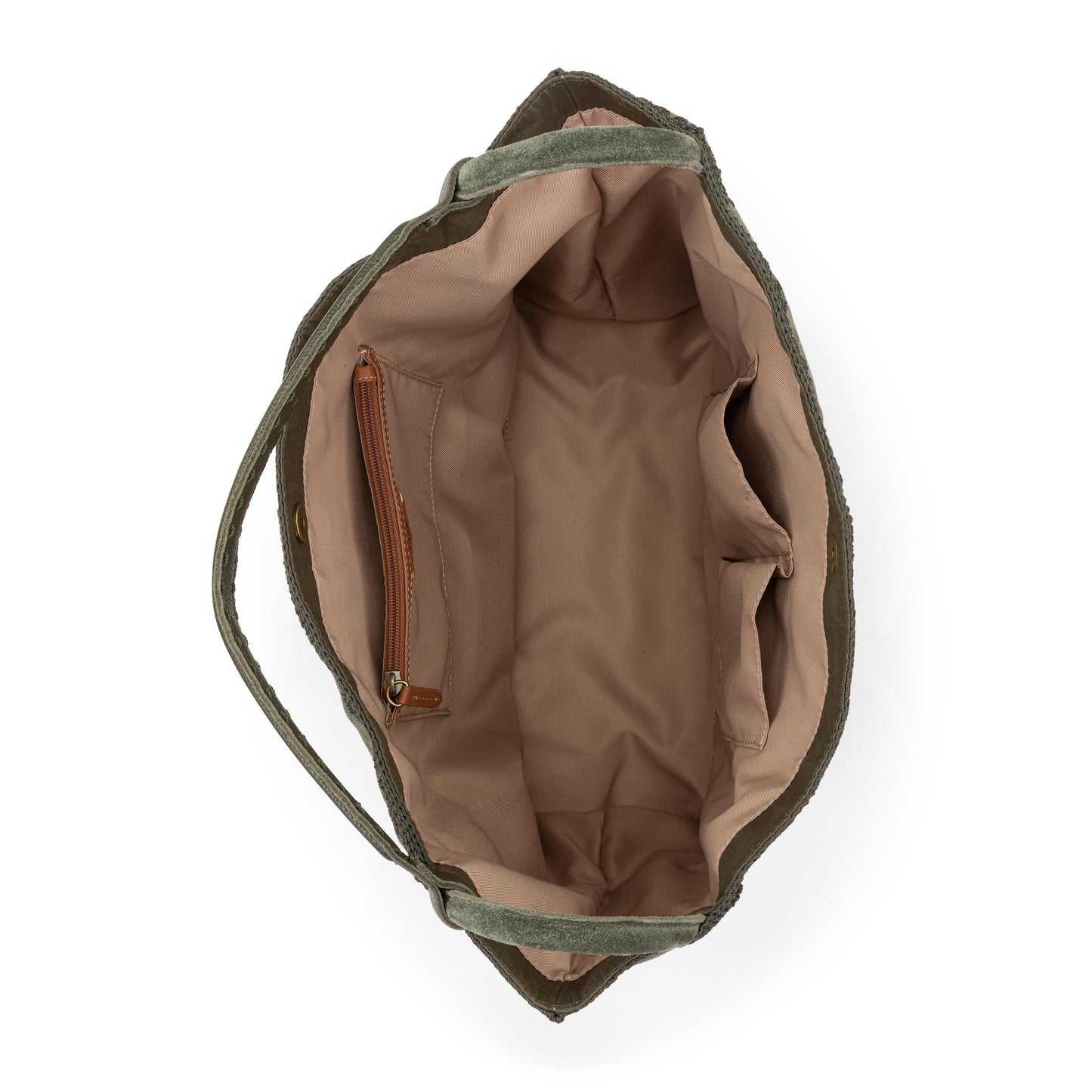 The Sak Los Feliz Slouchy Large Tote Leather - Moss Suede Patch