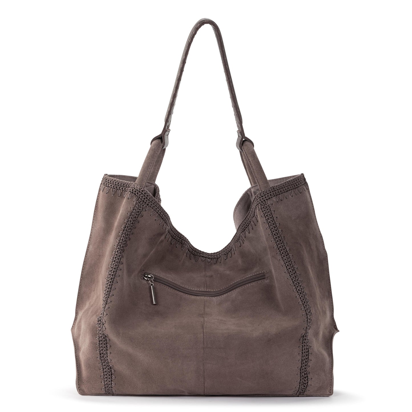 The Sak Los Feliz Slouchy Large Tote Leather - Mushroom Suede Patch