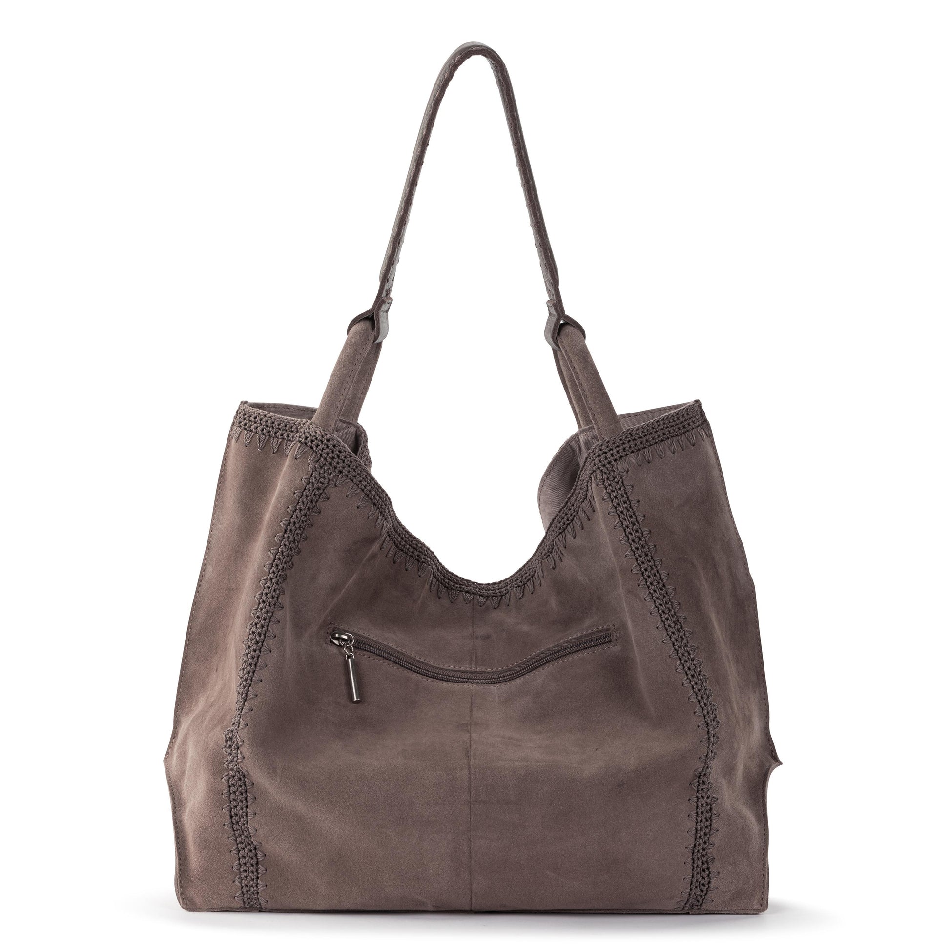 The Sak Los Feliz Slouchy Large Tote Leather - Mushroom Suede Patch