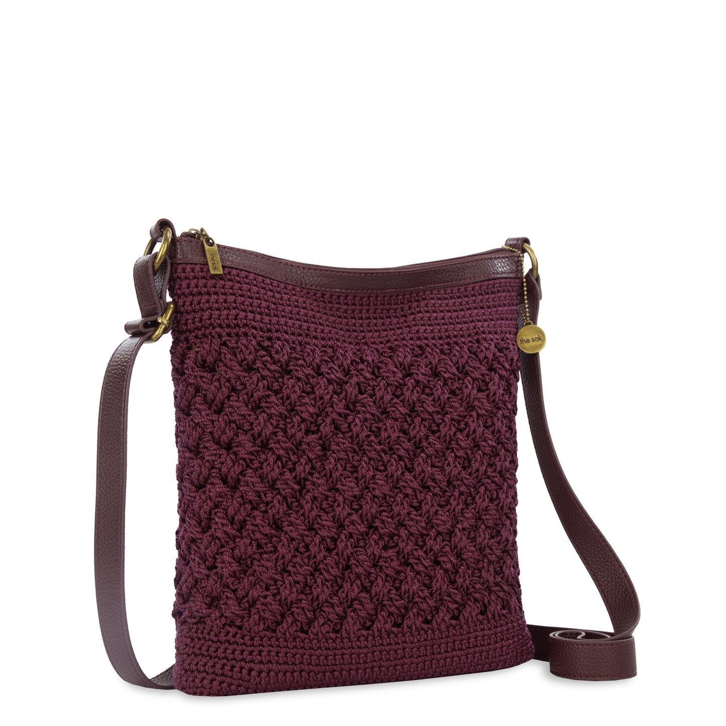 The Sak Lucia Crossbody Crochet - Black Cherry Cozy Weave