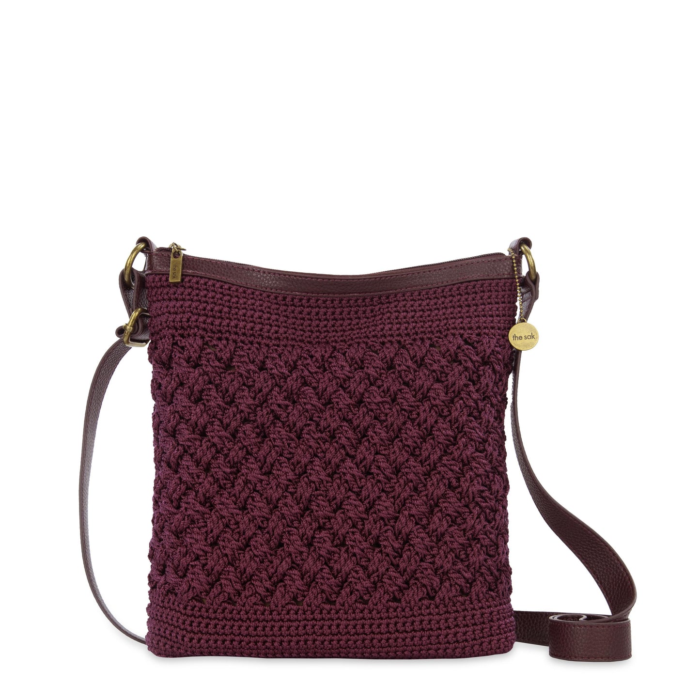 The Sak Lucia Crossbody Crochet - Black Cherry Cozy Weave