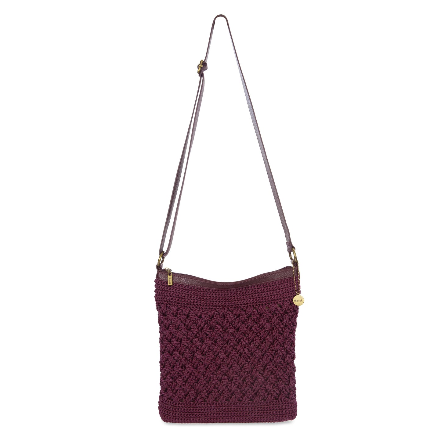 The Sak Lucia Crossbody Crochet - Black Cherry Cozy Weave