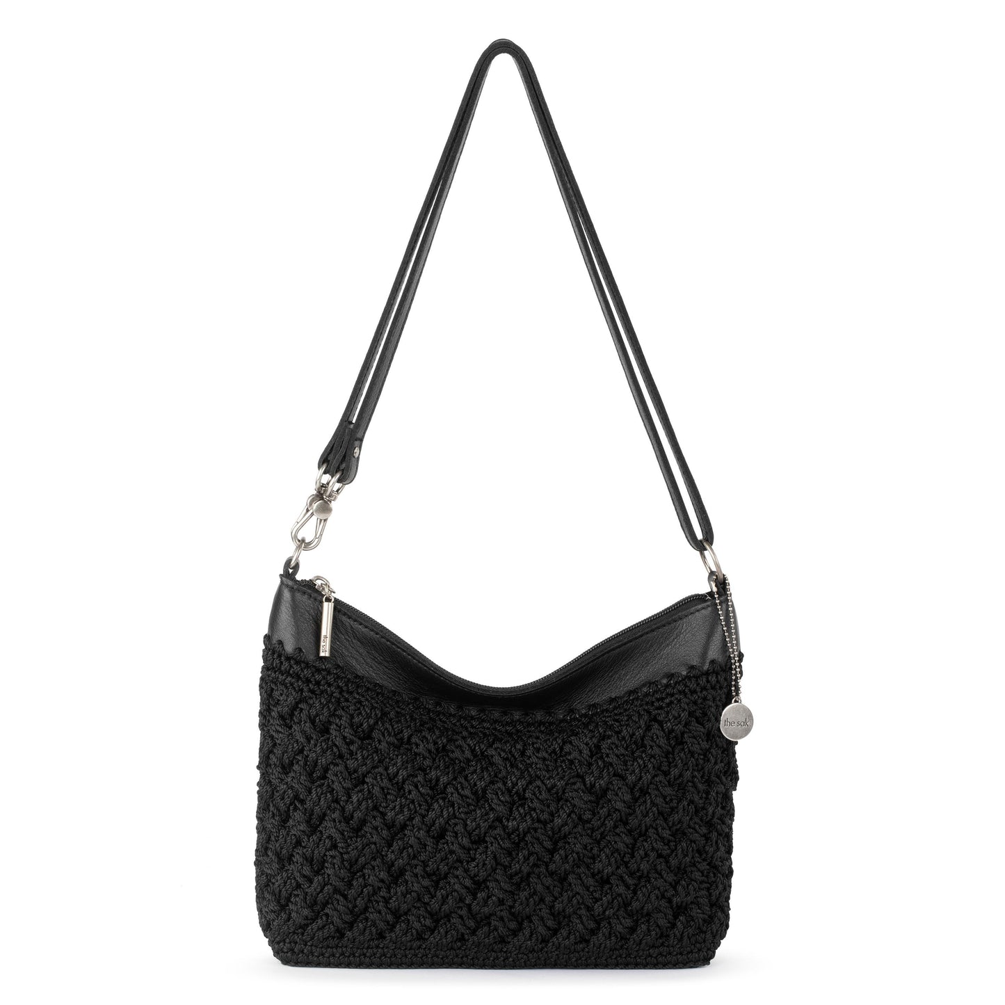 The Sak Lumi Crossbody Crochet - Black Cozy Weave