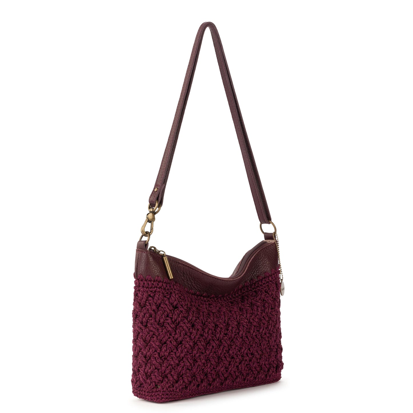 The Sak Lumi Crossbody Crochet - Black Cherry Cozy Weave