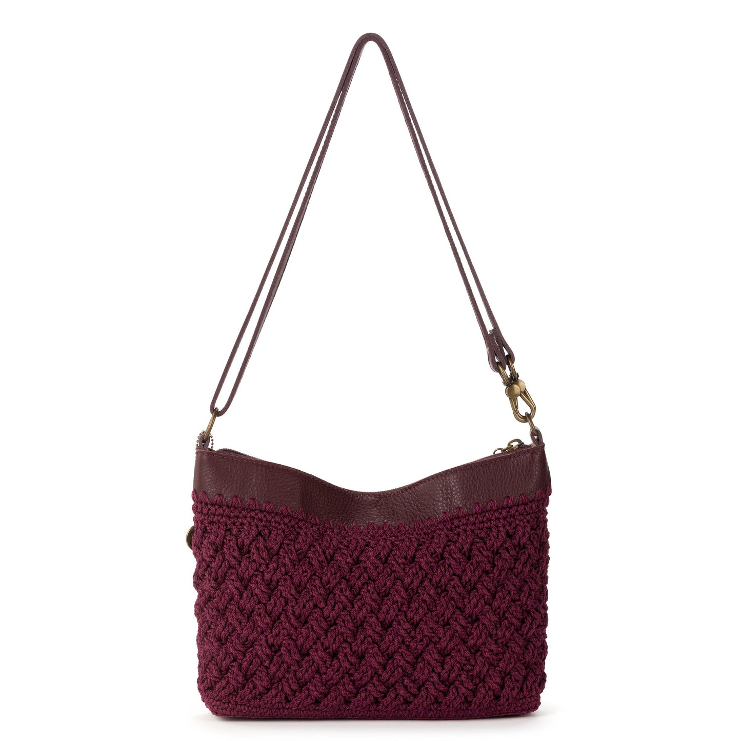 The Sak Lumi Crossbody Crochet - Black Cherry Cozy Weave