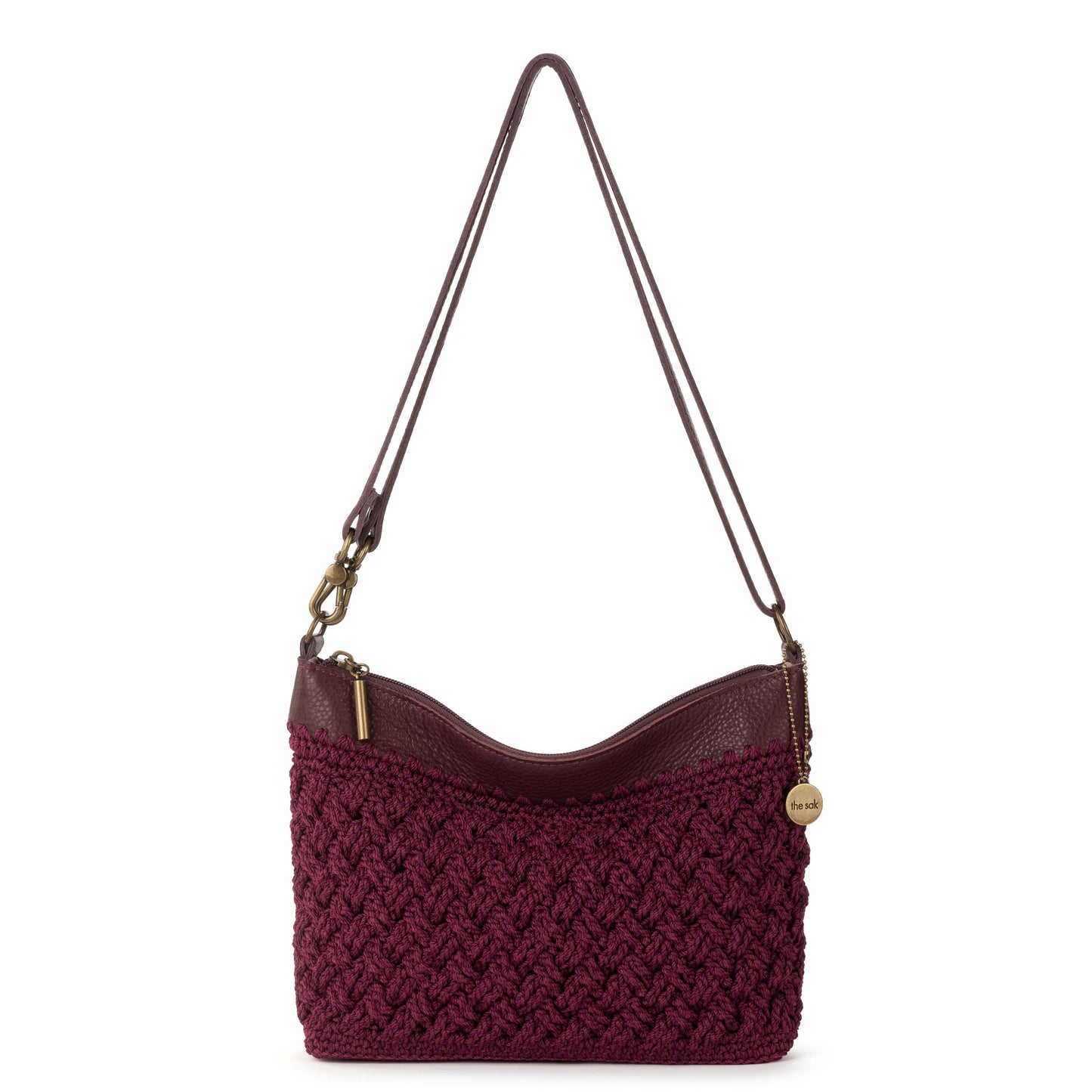 The Sak Lumi Crossbody Crochet - Black Cherry Cozy Weave