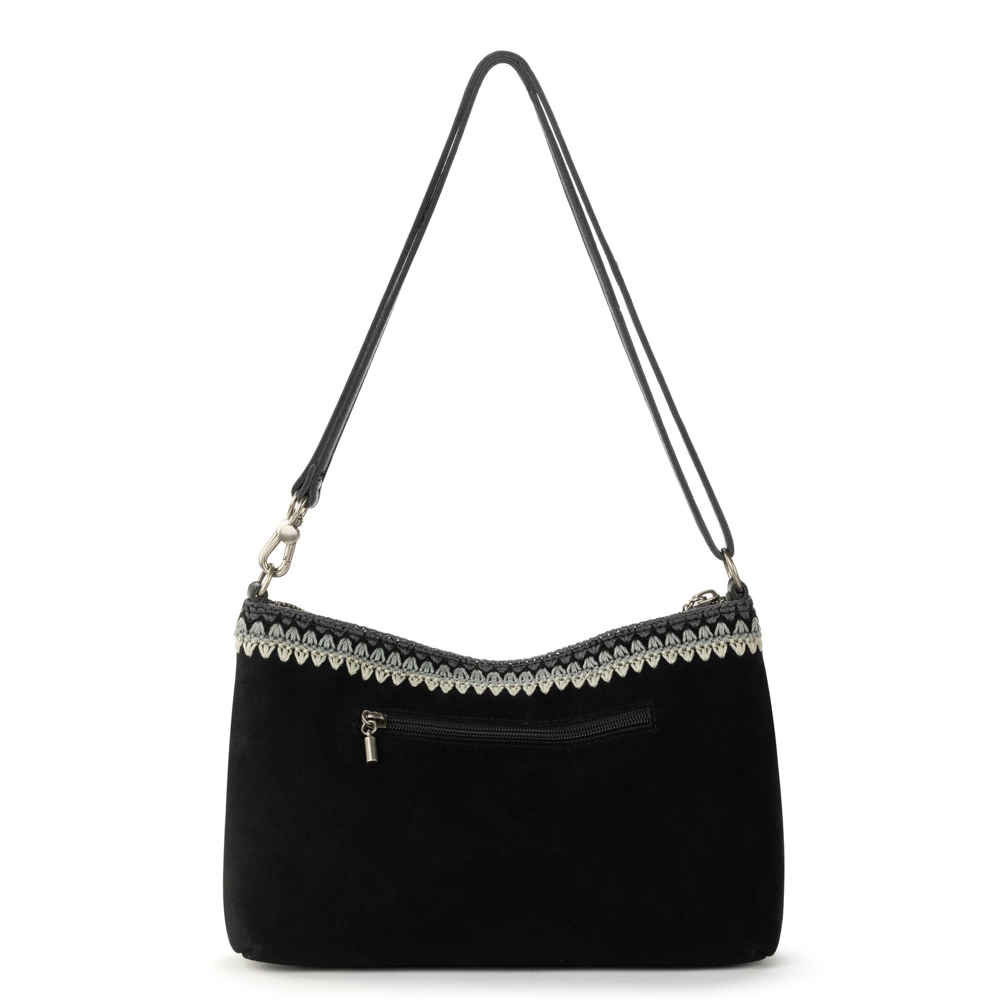 The Sak Lumi Crossbody Leather - Black Suede Blanket Stitch
