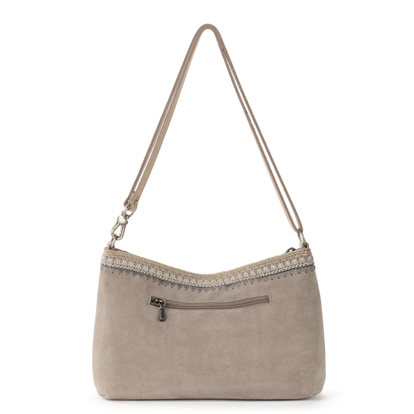 The Sak Lumi Crossbody Leather - Sand Suede Blanket Stitch
