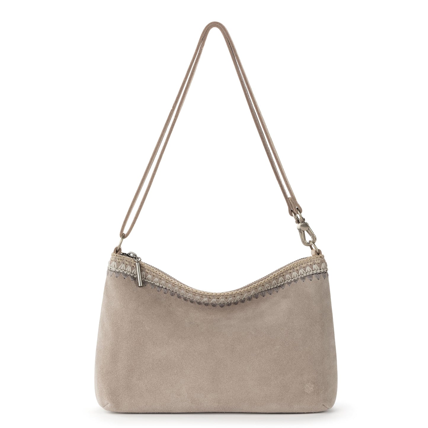 The Sak Lumi Crossbody Leather - Sand Suede Blanket Stitch