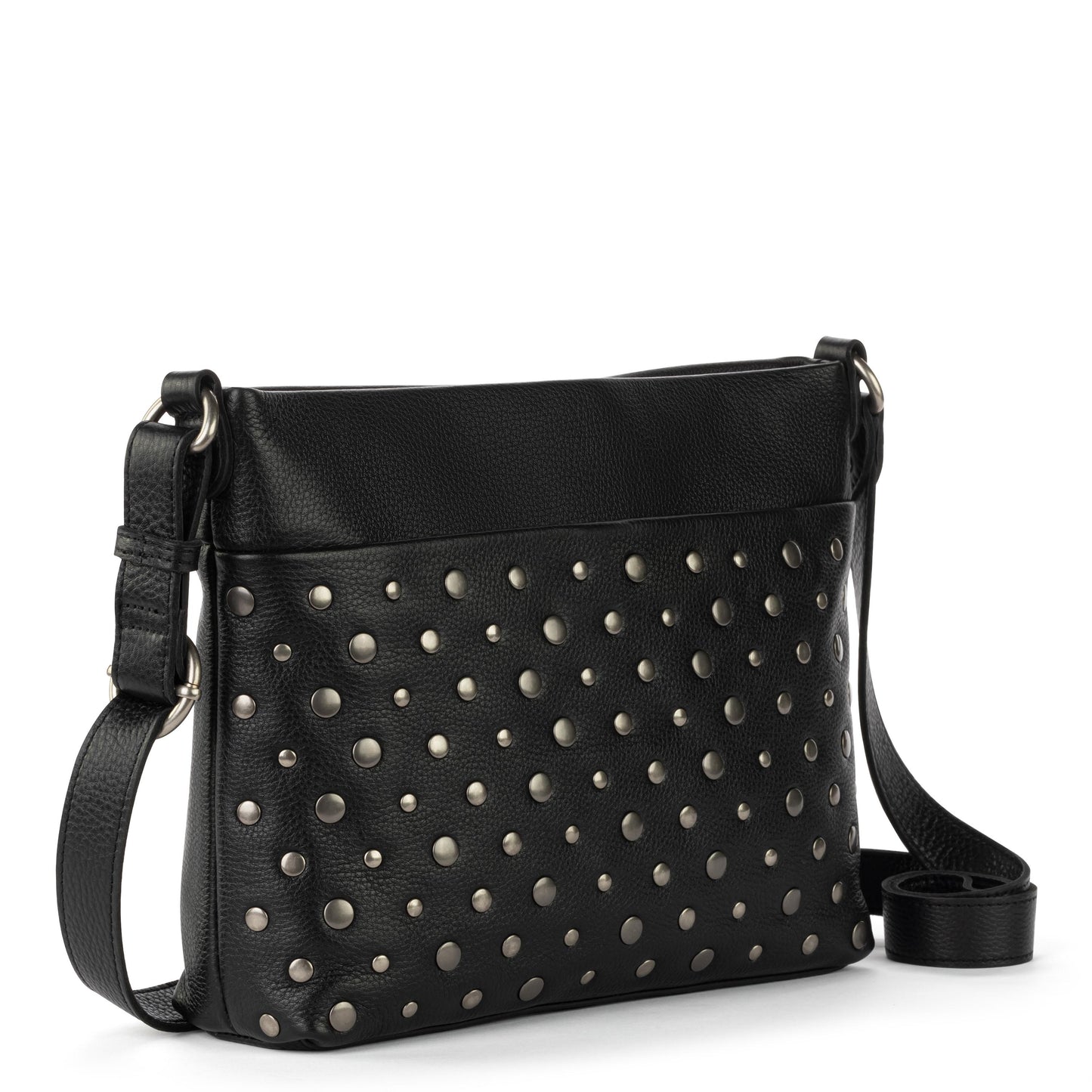 The Sak Melrose Crossbody Leather - Black Silver Stud