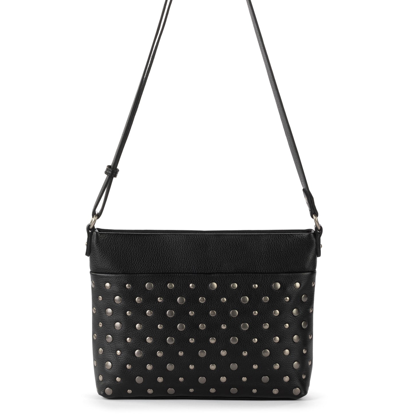 The Sak Melrose Crossbody Leather - Black Silver Stud
