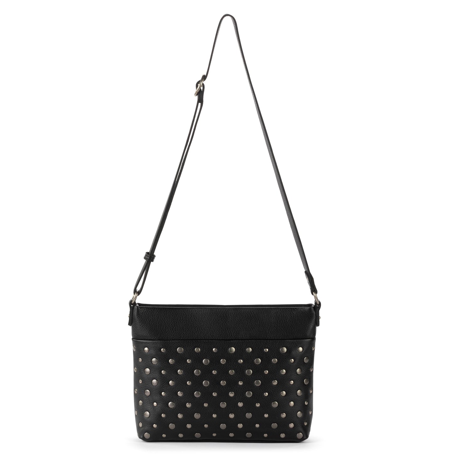 The Sak Melrose Crossbody Leather - Black Silver Stud