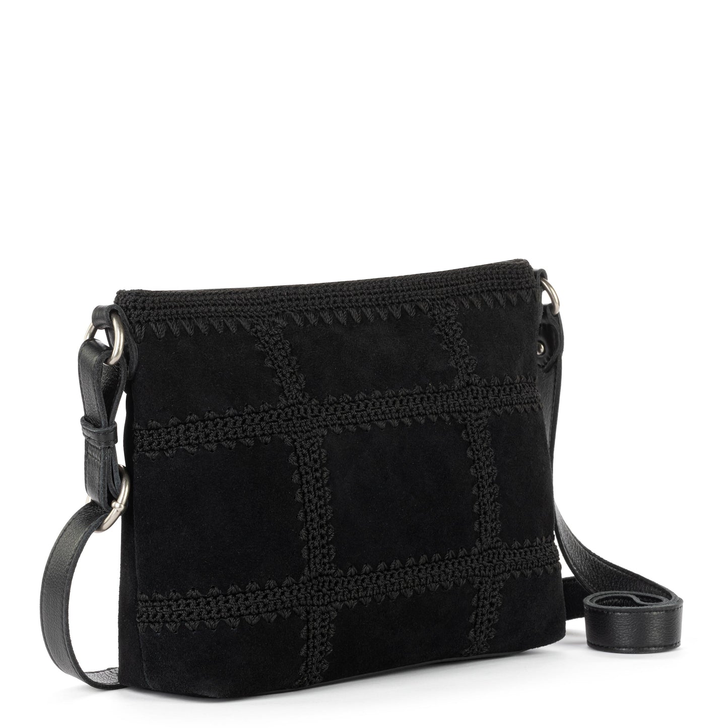 The Sak Melrose Crossbody Leather - Black Suede Patch