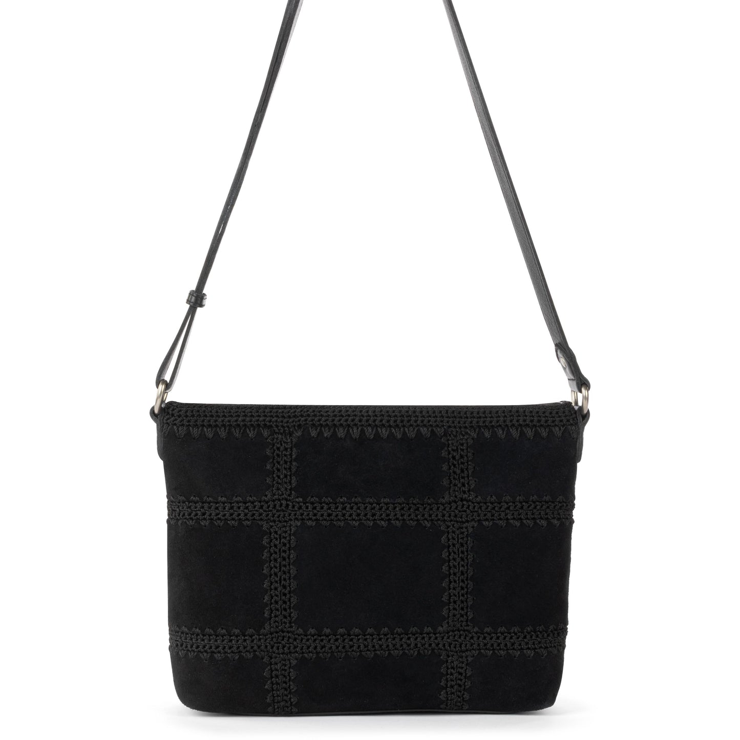 The Sak Melrose Crossbody Leather - Black Suede Patch