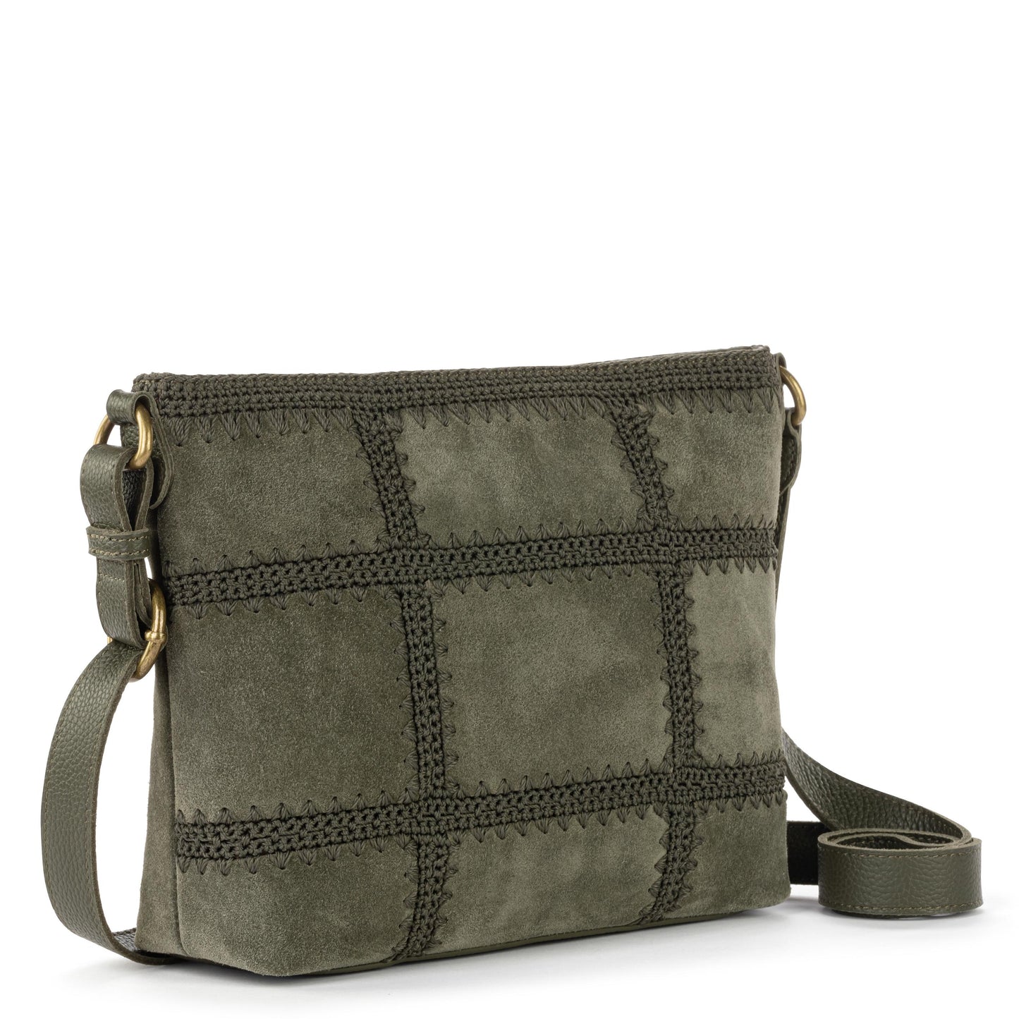 The Sak Melrose Crossbody Leather - Moss Suede Patch