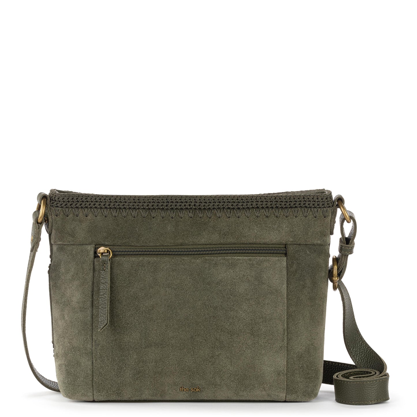 The Sak Melrose Crossbody Leather - Moss Suede Patch