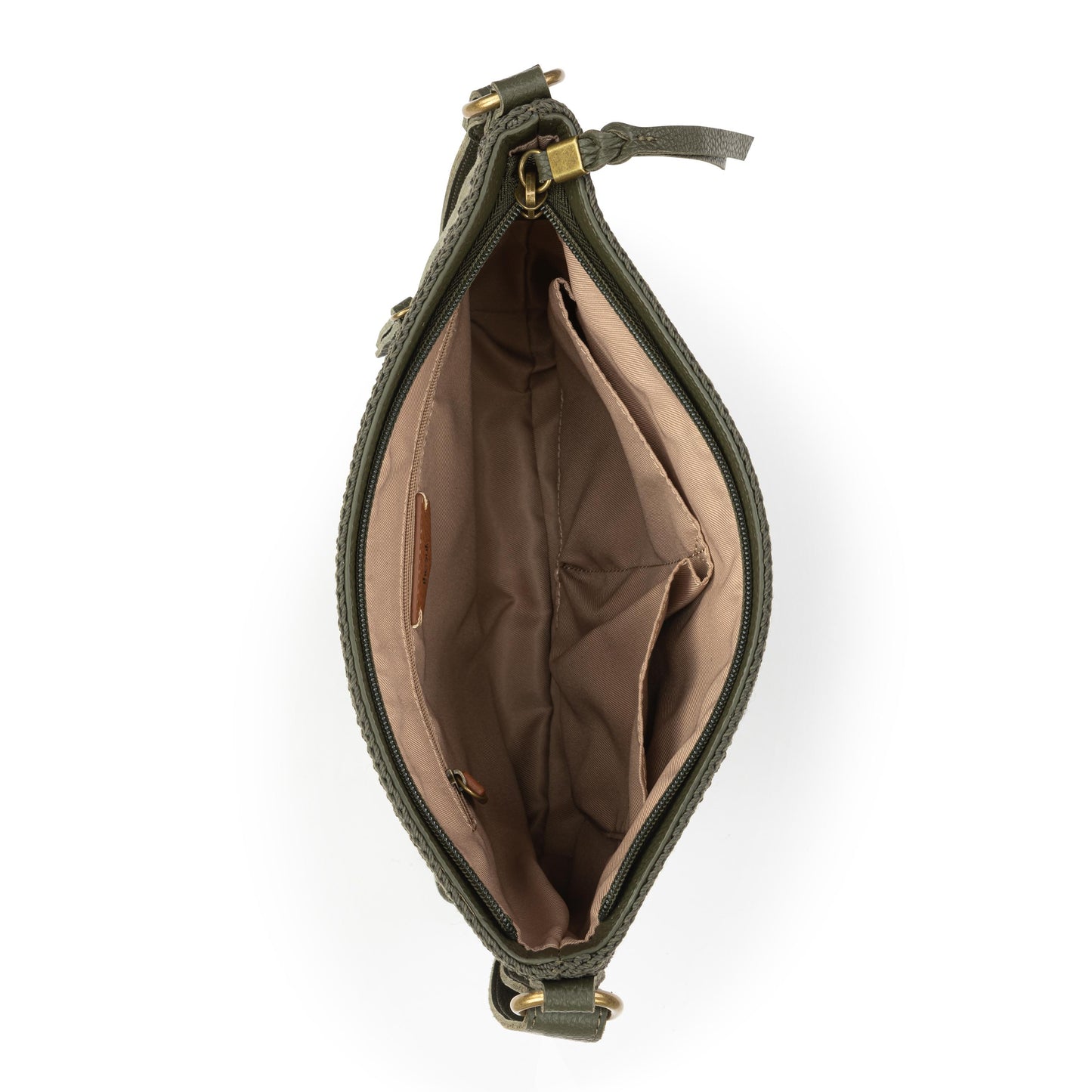 The Sak Melrose Crossbody Leather - Moss Suede Patch