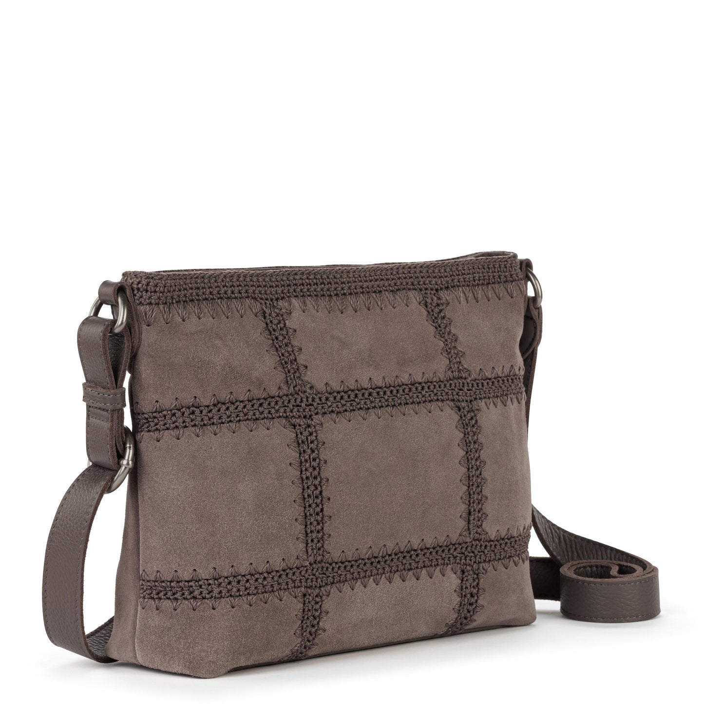The Sak Melrose Crossbody Leather - Mushroom Suede Patch