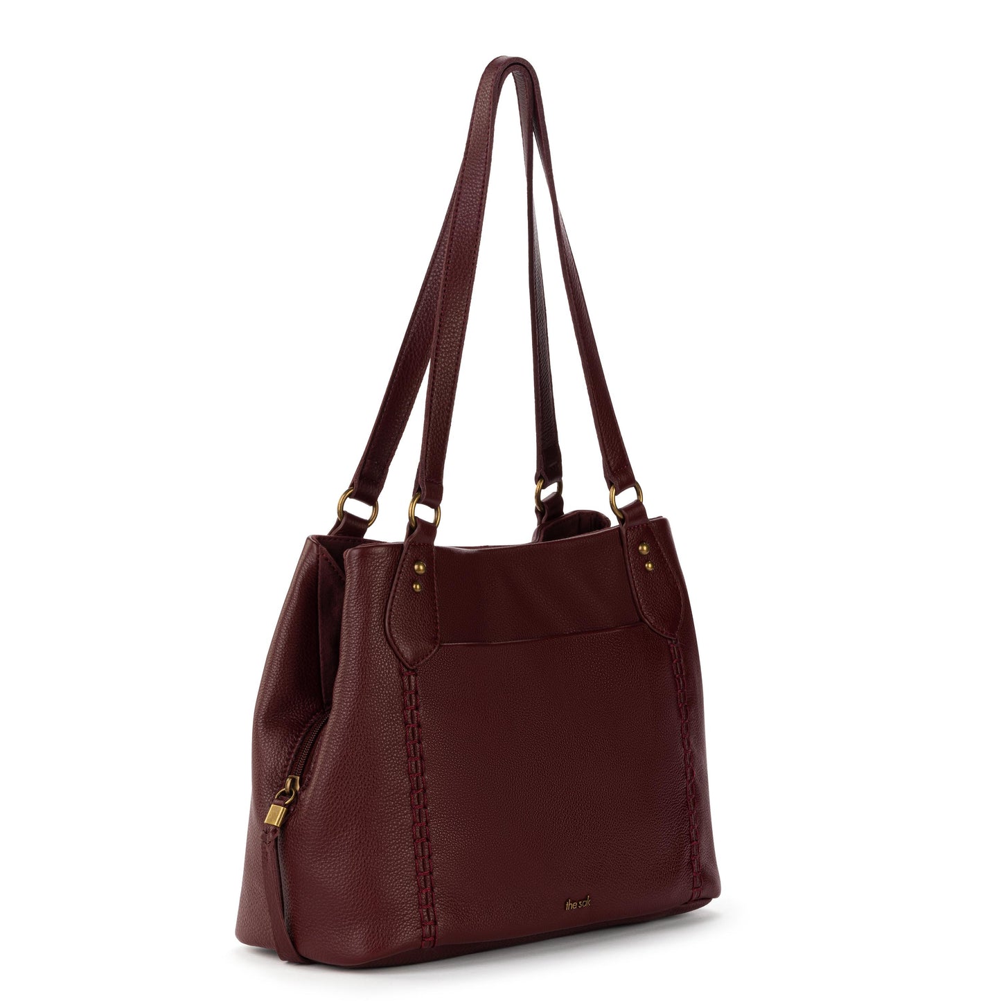 The Sak Melrose Satchel Leather - Black Cherry