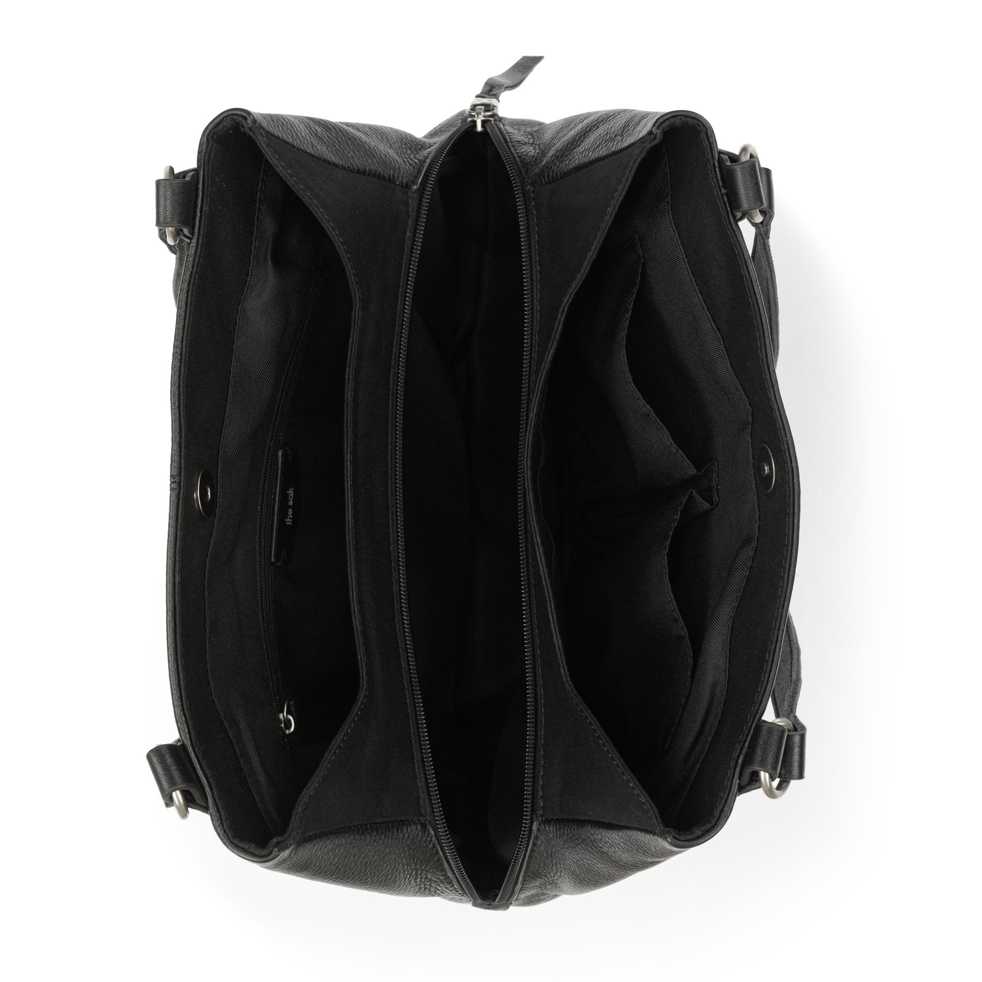 The Sak Melrose Satchel Leather - Black Silver Stud