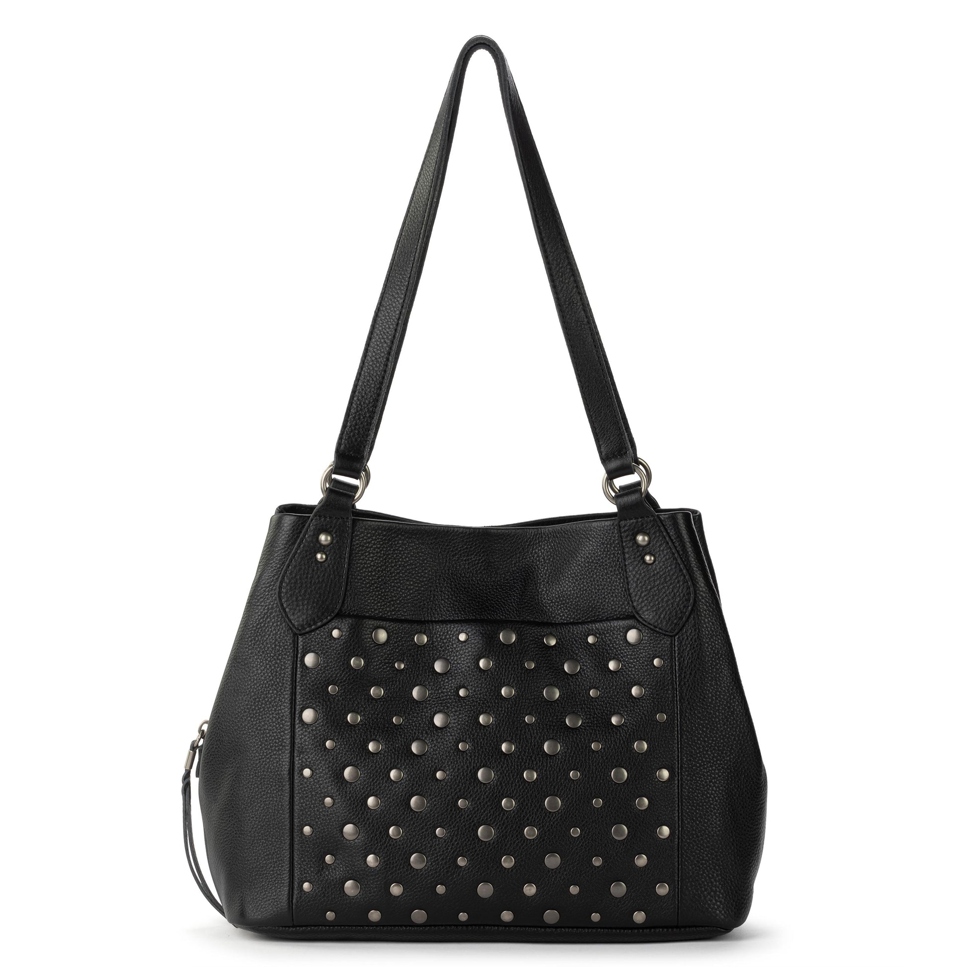 The Sak Melrose Satchel Leather - Black Silver Stud