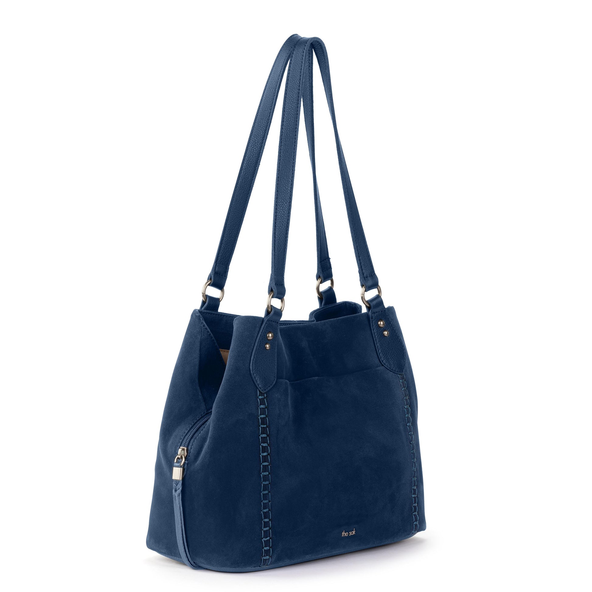 The Sak Melrose Satchel Leather - Indigo Suede