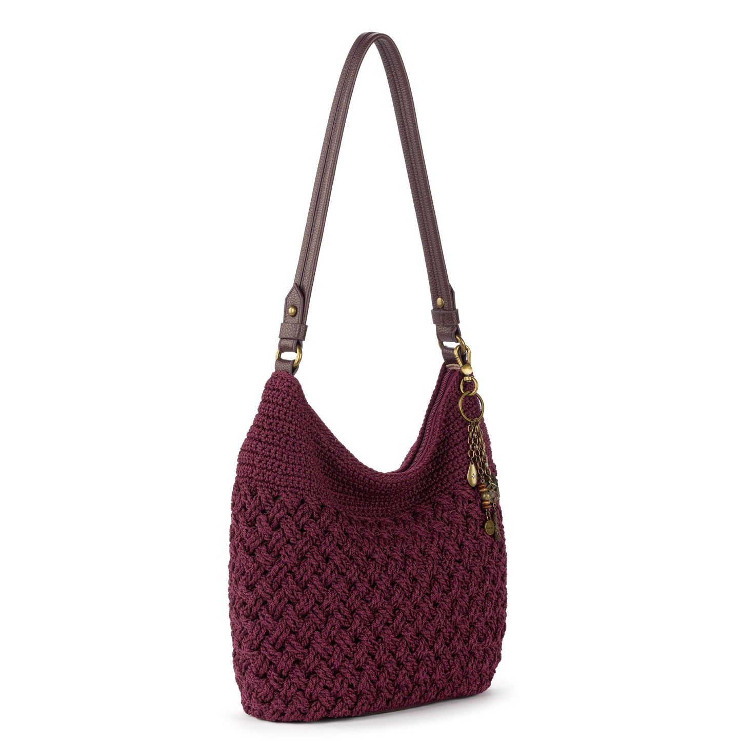 The Sak Sequoia Hobo Crochet - Black Cherry Cozy Weave