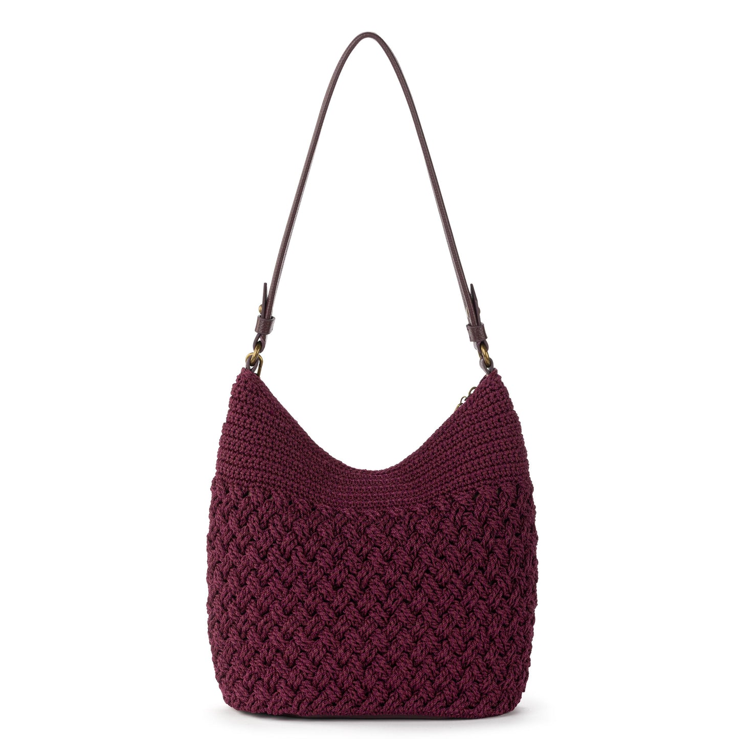The Sak Sequoia Hobo Crochet - Black Cherry Cozy Weave