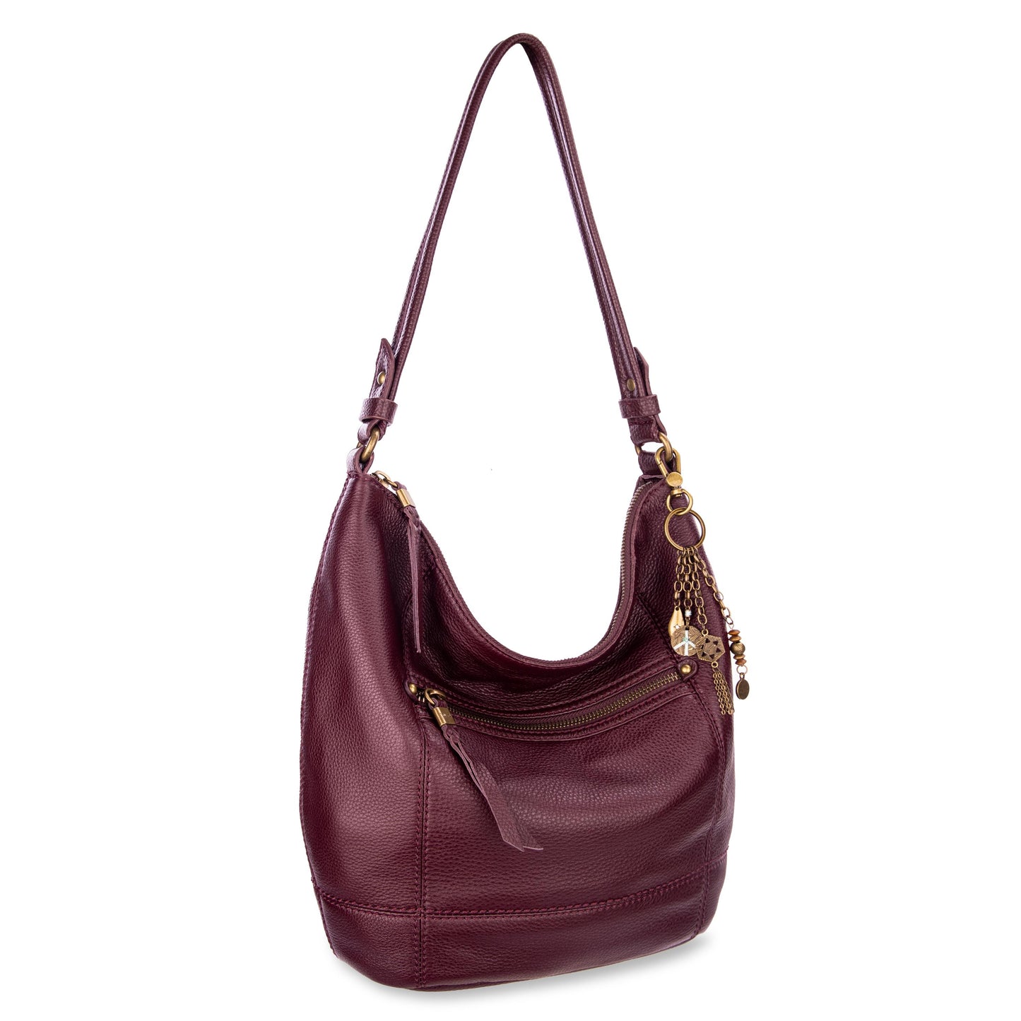 The Sak Sequoia Hobo Leather - Black Cherry