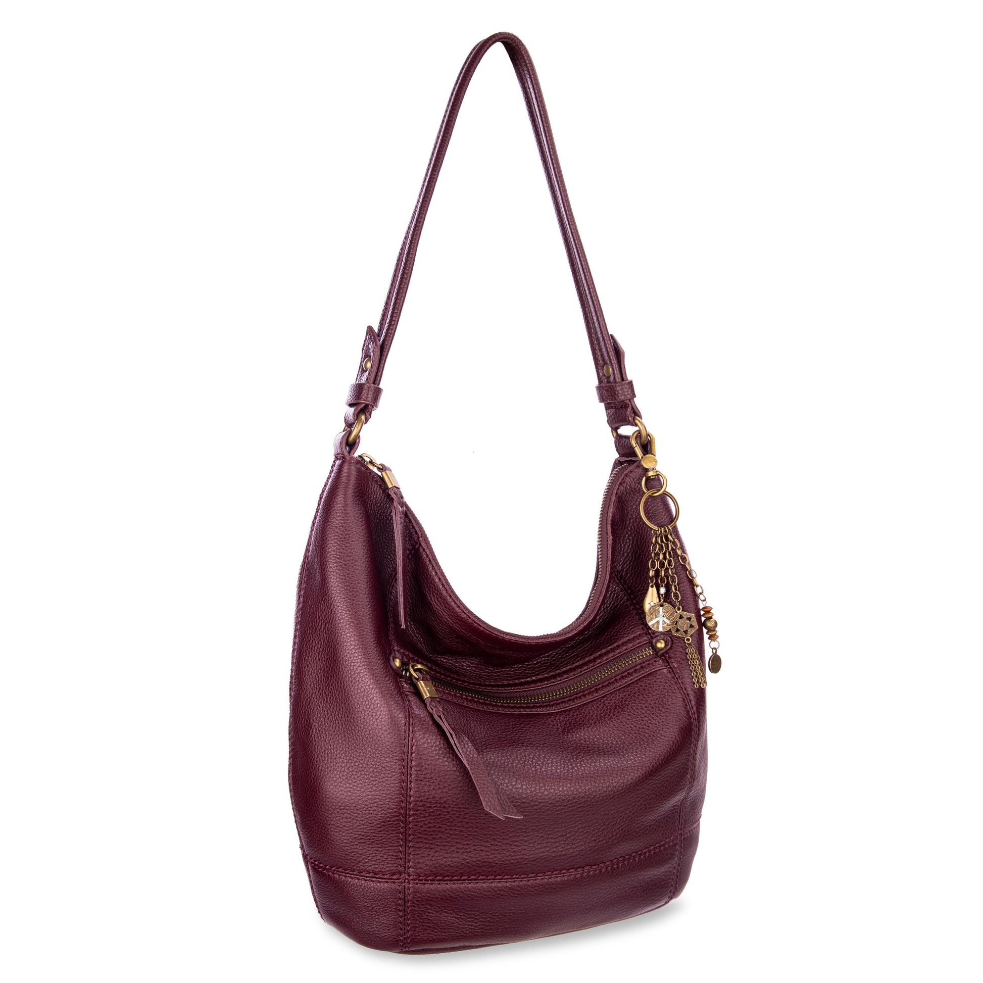 The Sak Sequoia Hobo Leather - Black Cherry