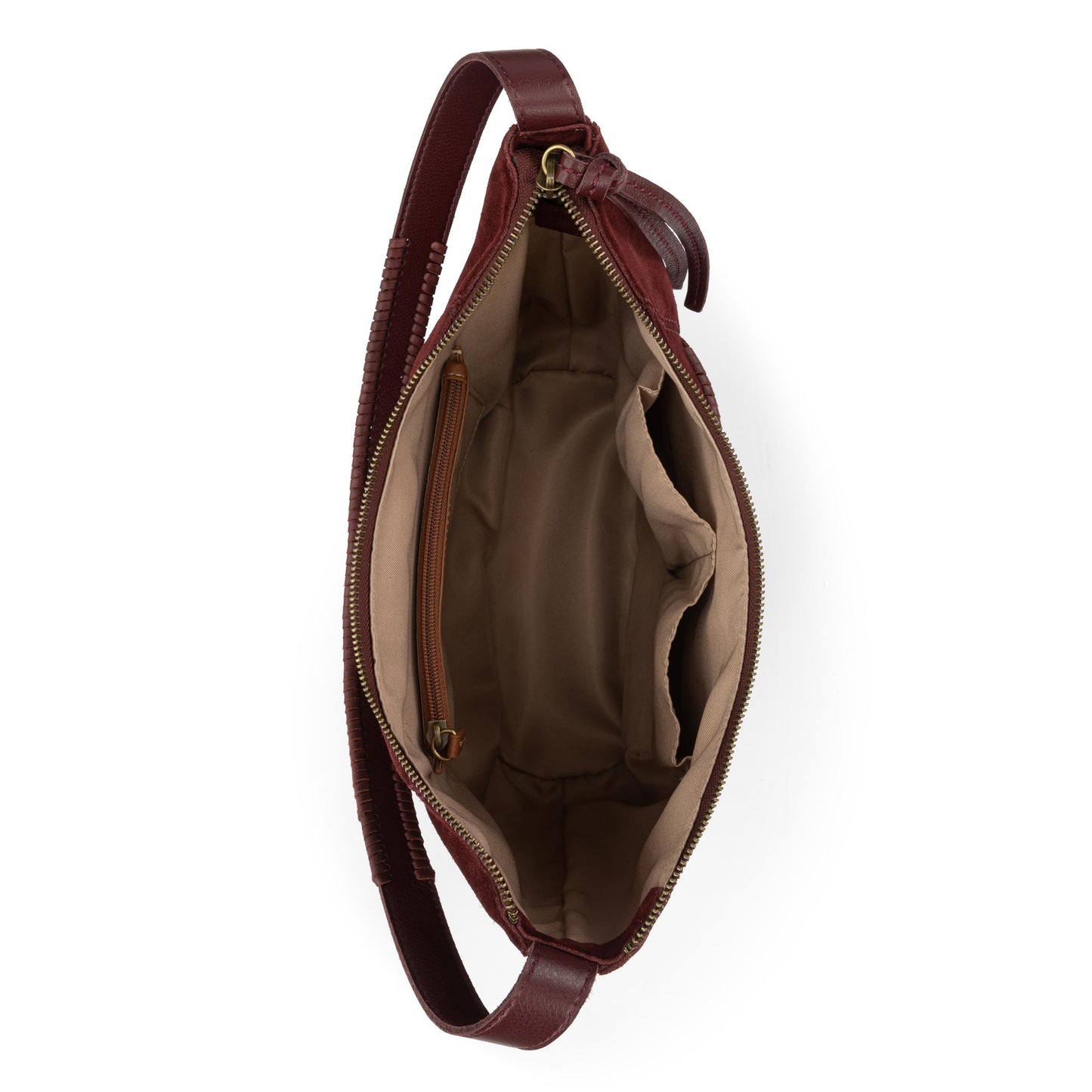 The Sak Sequoia Hobo Leather - Black Cherry Suede Terra Stitch