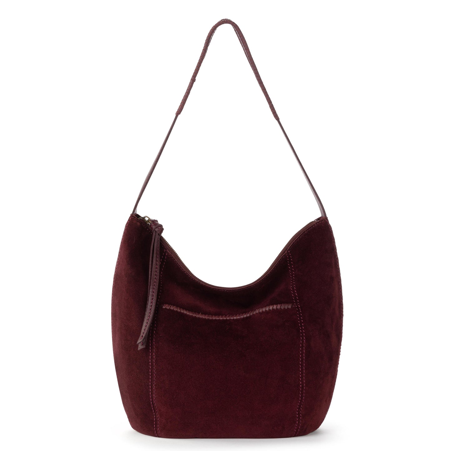 The Sak Sequoia Hobo Leather - Black Cherry Suede Terra Stitch