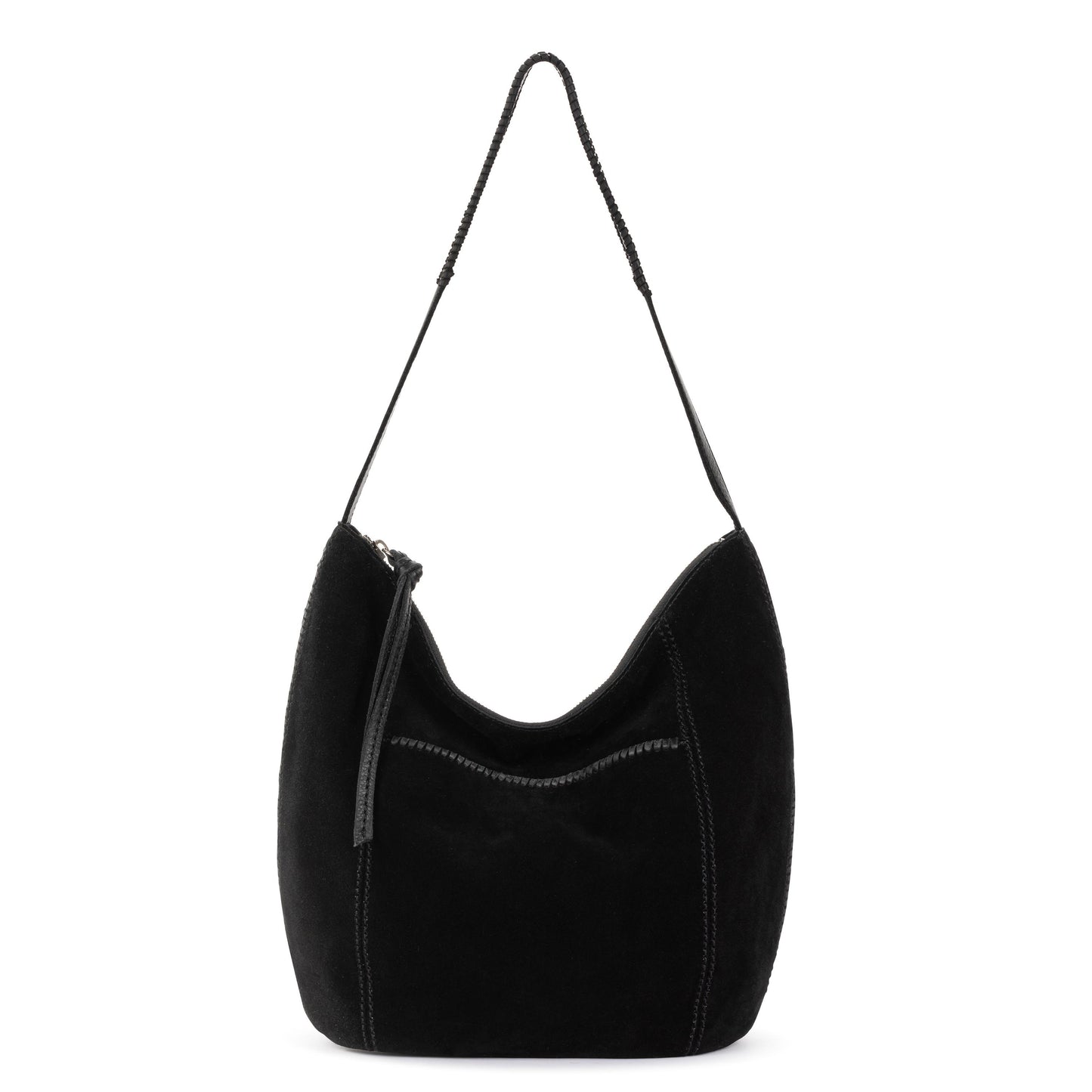 The Sak Sequoia Hobo Leather - Black Suede Terra Stitch