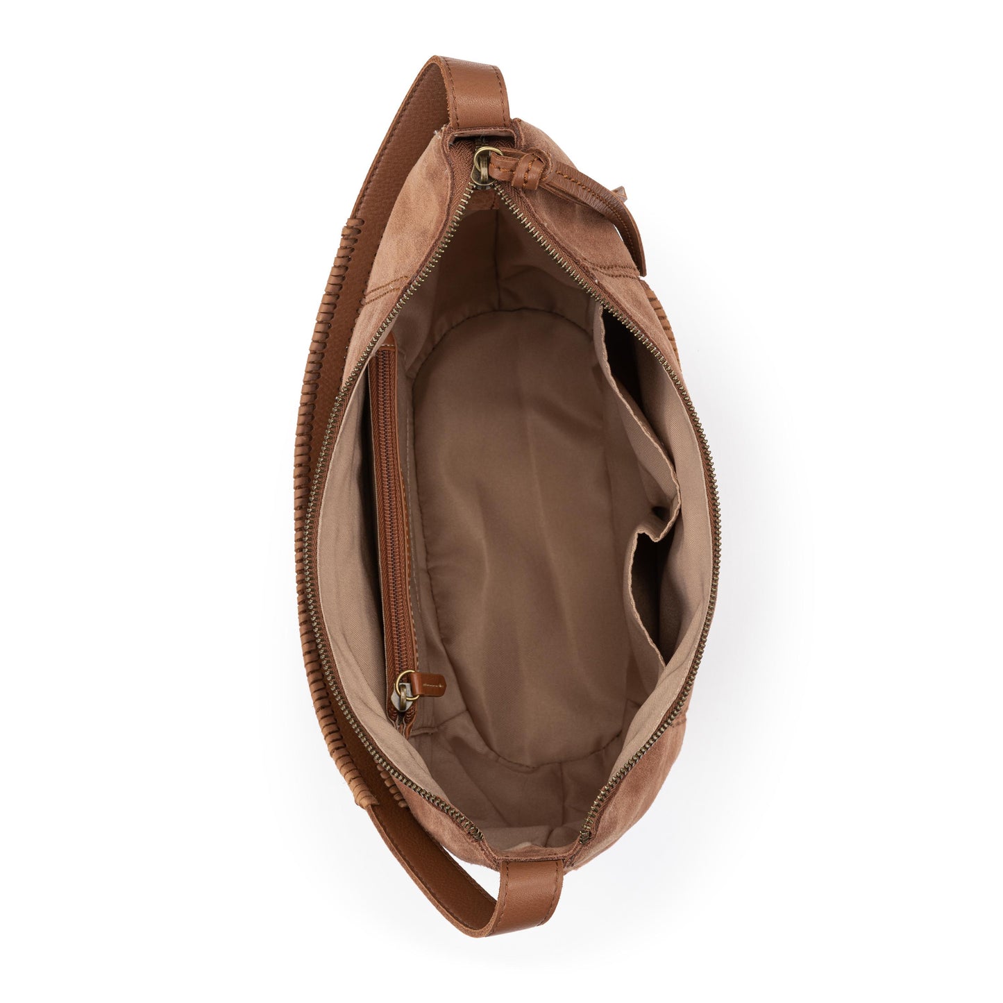 The Sak Sequoia Hobo Leather - Tobacco Suede Terra Stitch