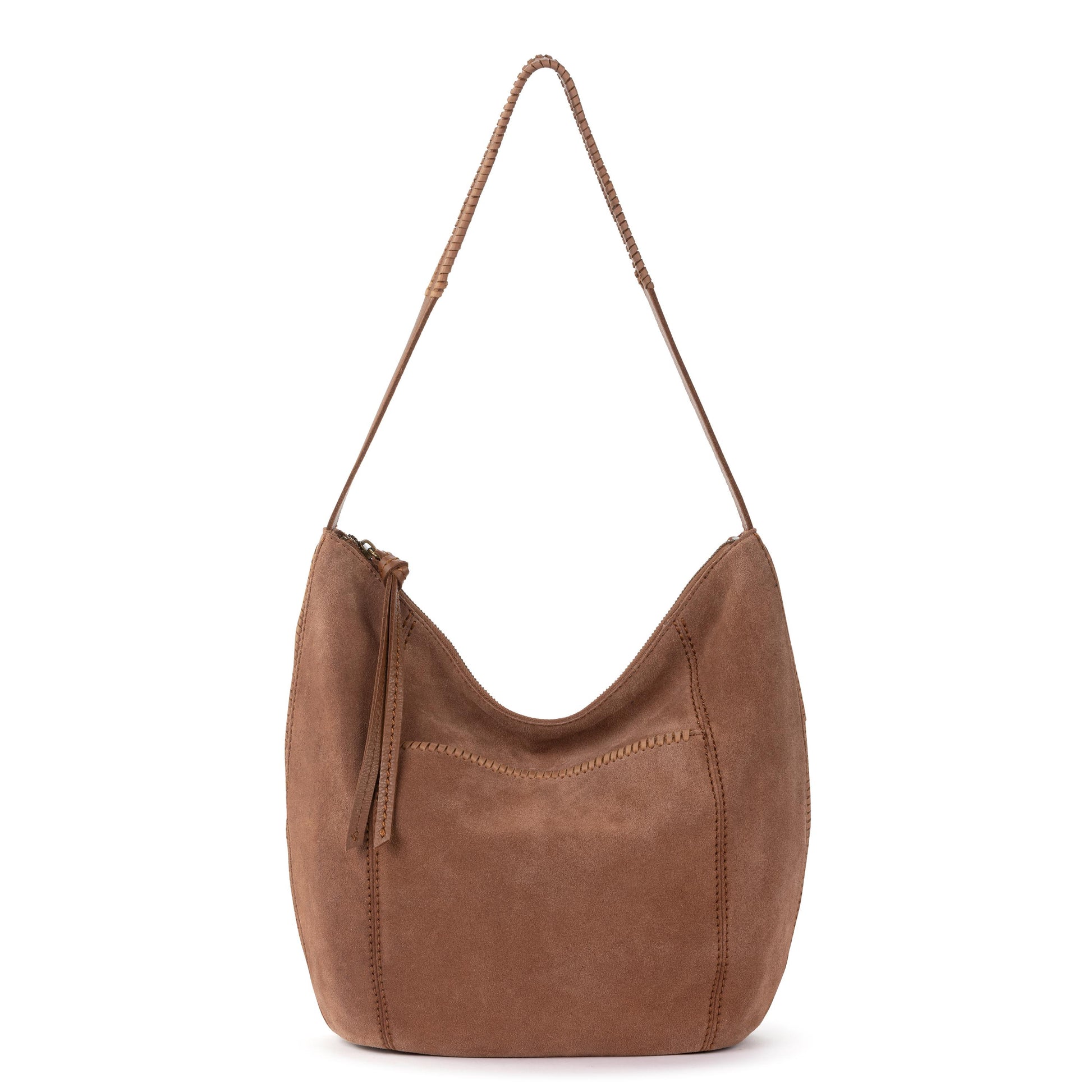 The Sak Sequoia Hobo Leather - Tobacco Suede Terra Stitch
